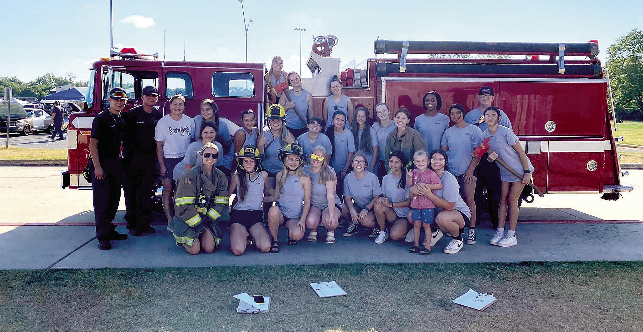 Tecumseh High School Cheerleaders pose with Tecumseh Firefighters during the 2nd Annual Car Show. See more photos on page A3. Countywide &amp; Sun/Adriana Fincher