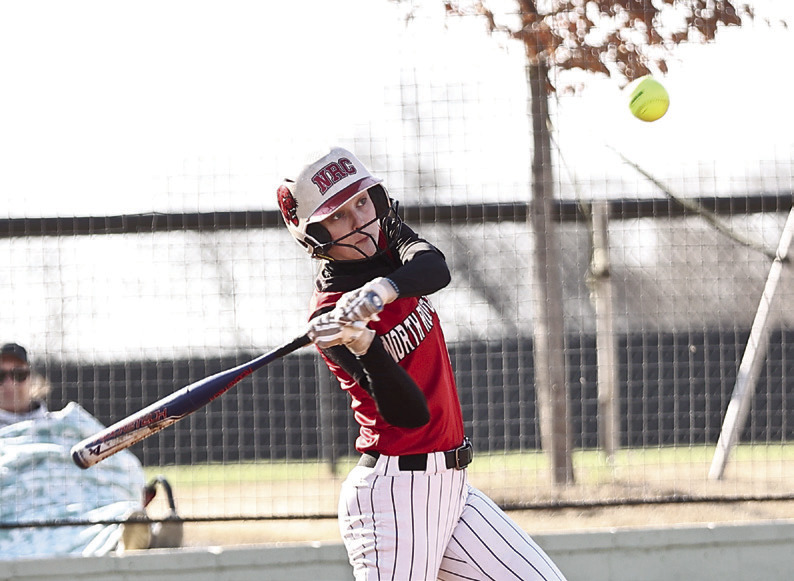 North Rock Creek’s Lydia VanAntwerp keeps her eye on the ball.