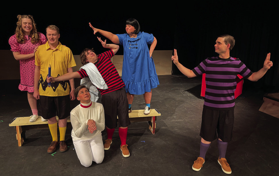 A quick photo of the 'Charlie Brown' cast as they finish rehearsals. Cast members pictured: Annika Jennings , Elijah Gragg, Kelli Curtis, Lane Cowan, Cierra Farris, Cam Taylor. This is SLTs final show for this season. Photo provided by SLT