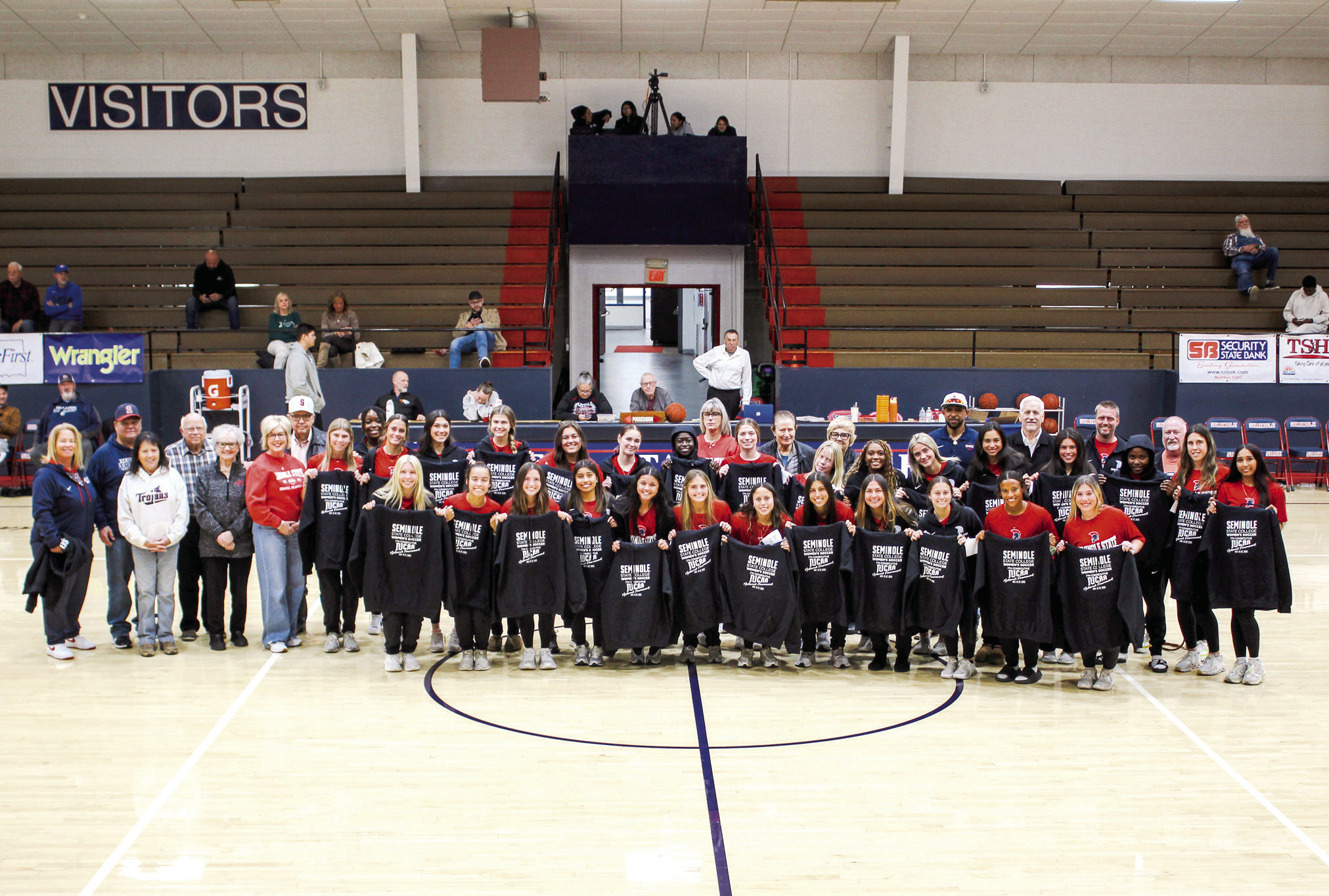 Several Seminole State College community athletic boosters donated funds to provide the SSC Soccer team with sweatshirts commemorating their recent trip to the NJCAA National Tournament. It was the seventh consecutive trip to nationals for Coach Dan Hill and his program. The team finished their season among the Top 4 Division 1 teams in the nation. Photo Provided