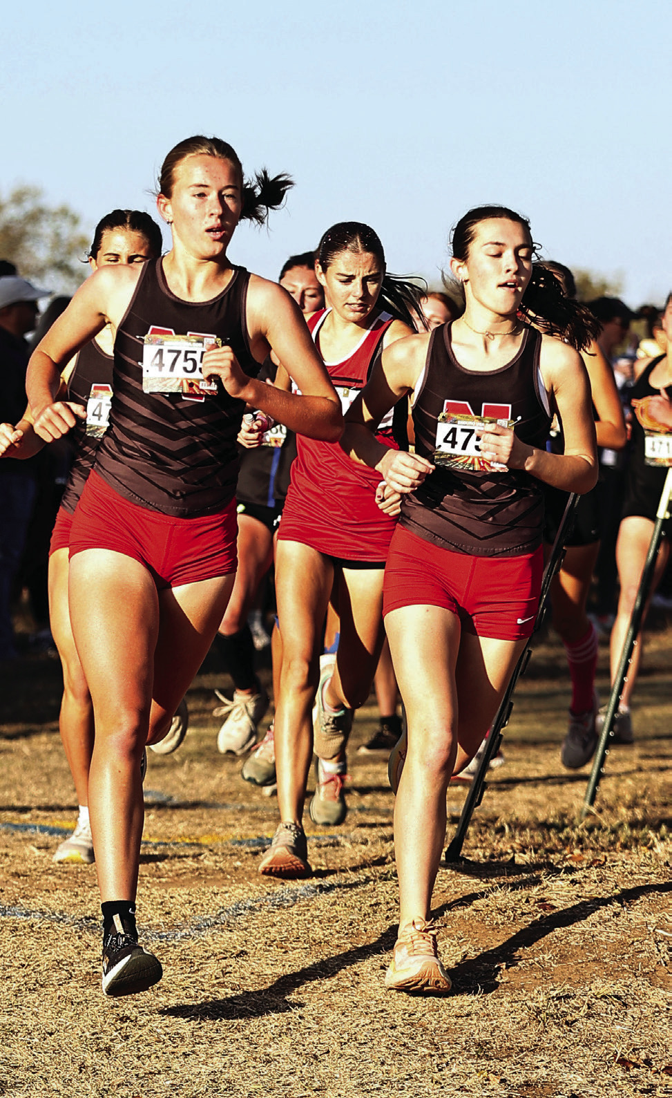 North Rock Creek’s Cross Country girls team qualified for the state championship. Pictured above are Abby Bloyed and Jaynie Ford as they compete in the Regional meet.