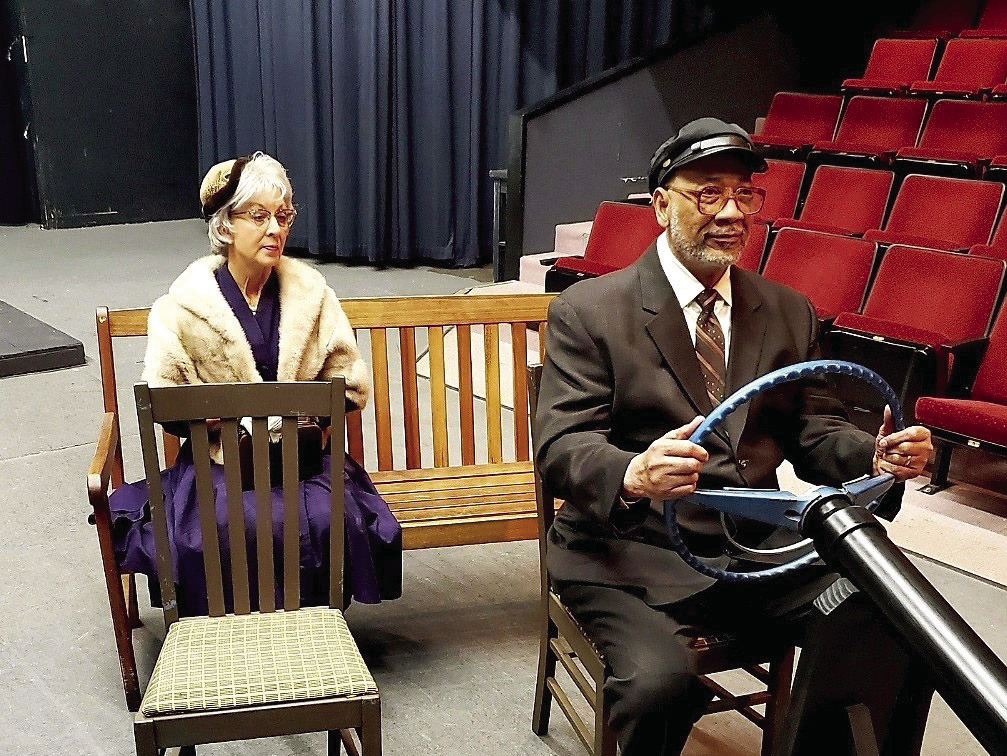 A scene from “Driving Miss Daisey” pictures Tammy Lawson as Daisy Werthan, Victor Jones as Hoke Coleburn in Shawnee Little Theatre’s season finale performing April 21, 22, 27, 28 and 29 at 7:30pm, and April 23 at 2:00pm at the community theatre. Photo provided