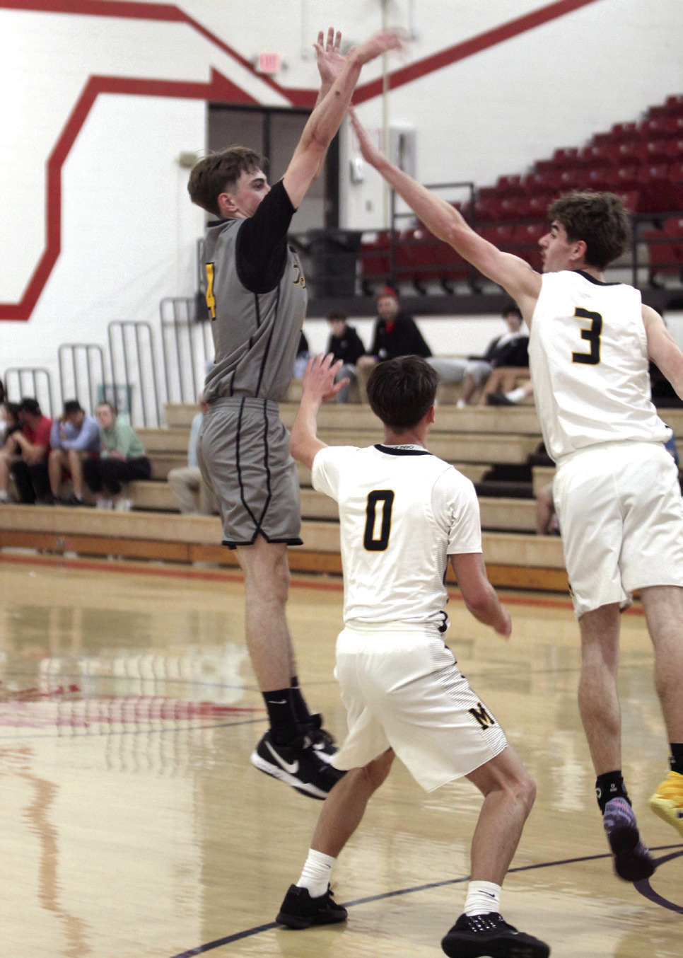 Tecumseh senior Brodey Wood aims for a trey . Natasha Dunagan, Countywide &amp; Sun