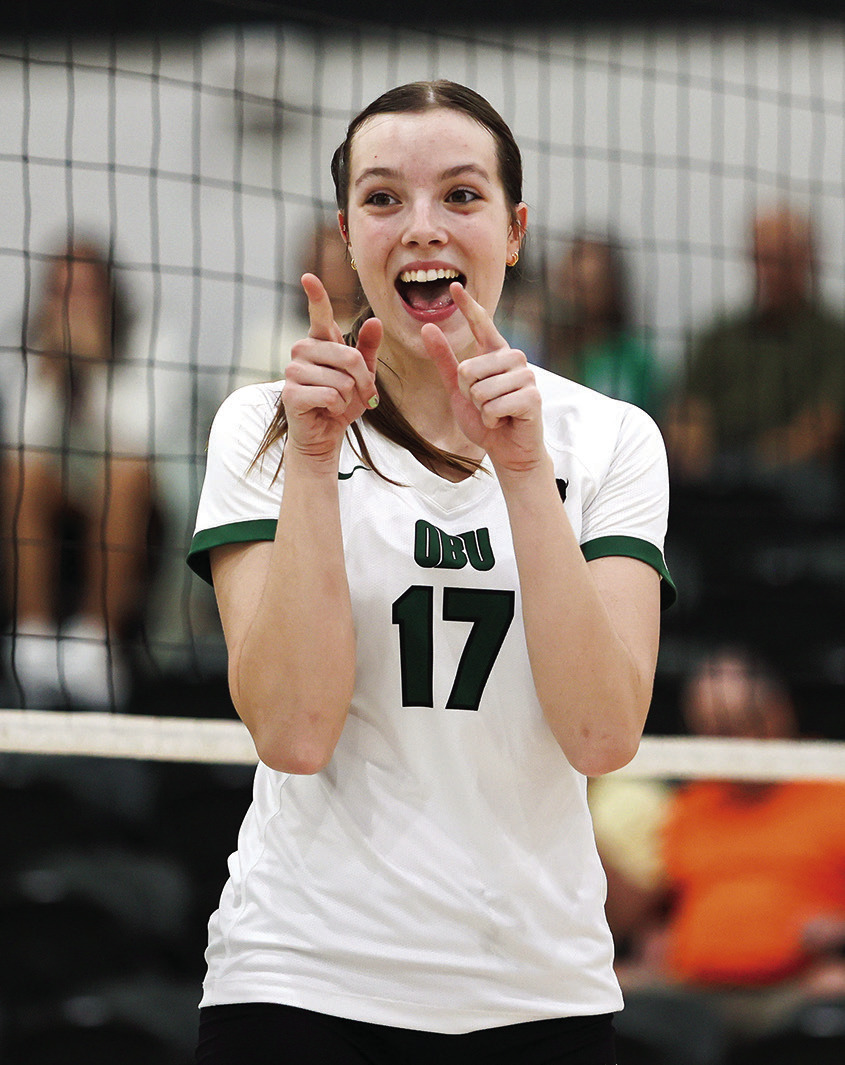 Lillian Noble celebrates an OBU win. Photo Provided