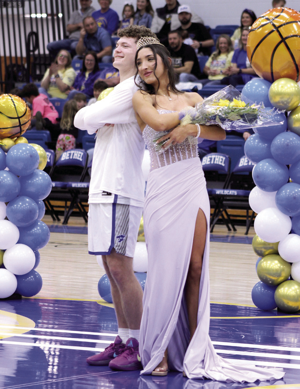 Bethel High School held their Basketball Homecoming ceremony before the Lady Wildcats game on Feb. 6. They crowned senior Layla Menhusen as Queen, and she is escorted by fellow senior Luke Quinter.