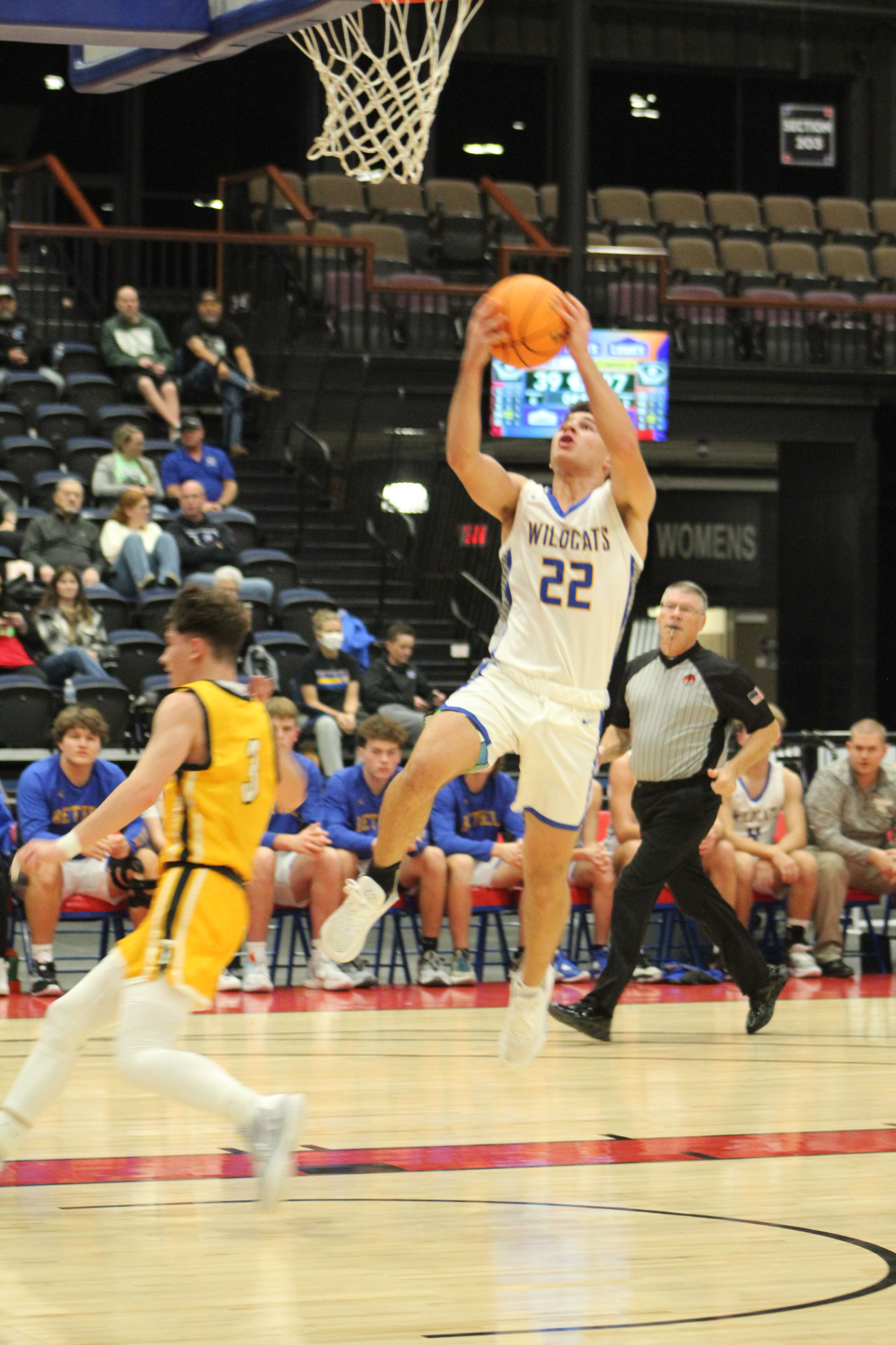 Bethel's Bray Bussell shoots for two points in the third quarter of the Bethel's First United Basketball Classic on Dec. 8 at FireLake Arena. The Wildcats won against Tecumseh, 69-55, but lost to Prague, 48-63, and to Perkins-Tryon, 50-55, over the next two days. Countywide & Sun/Natasha Dunagan