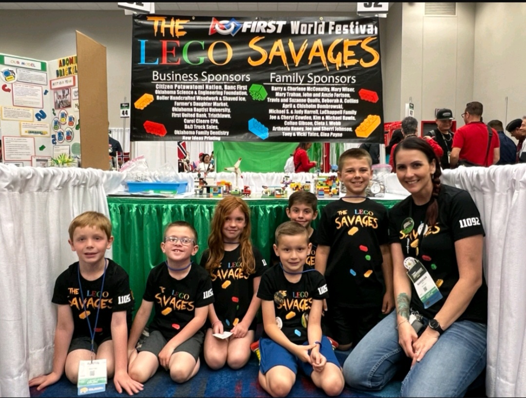The Barnard Elementary LEGO Savages recently attended the FIRST Robotics LEGO League World Festival in Houston, TX, and received the Coding Award. They received medals and a trophy made from LEGOs. Their Team Mentor Mardesia (Finch) Johnson said, “They met a lot of people from all over the world and also saw some amazing things like Bumble Bee, NASA, and works from Disney and Pixar. It was a world class experience.” 