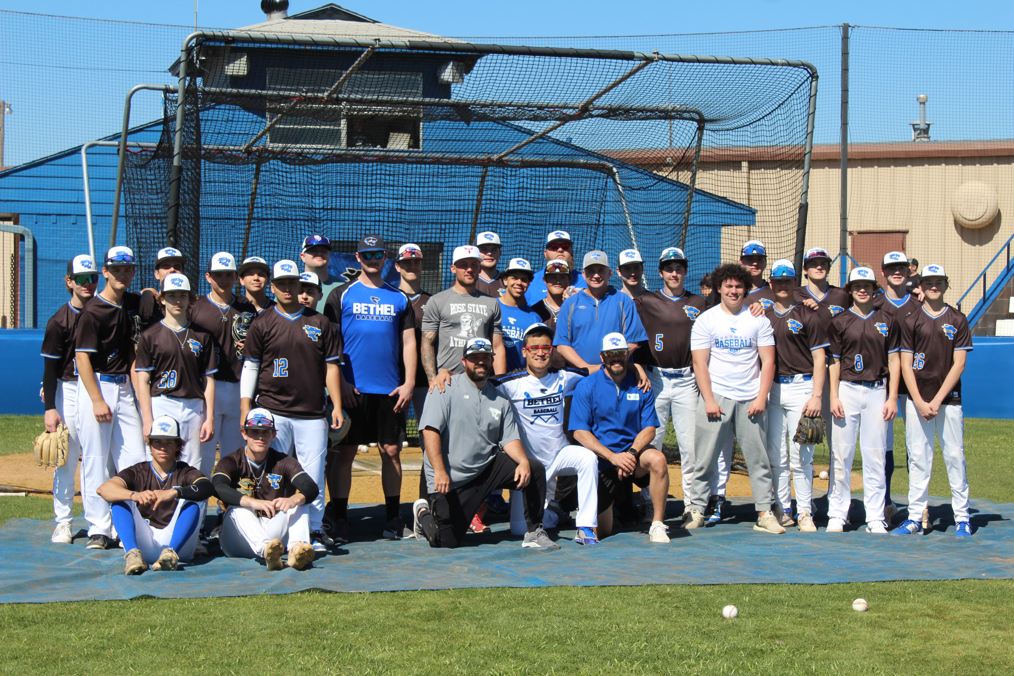 The Bethel Baseball Team, coaches and alumni pose following the Alumni Home Run Derby at the Bethel Bash on March 2. This is an annual kickoff event organized by the Coach Lincoln Dearing since 2018. There was also a bounce house and concessions available. The Wildcats played their first official game of the season on Tues., March 4, and their next game will be tomorrow, March 8, at Bethel. Countywide & Sun/Natasha Dunagan