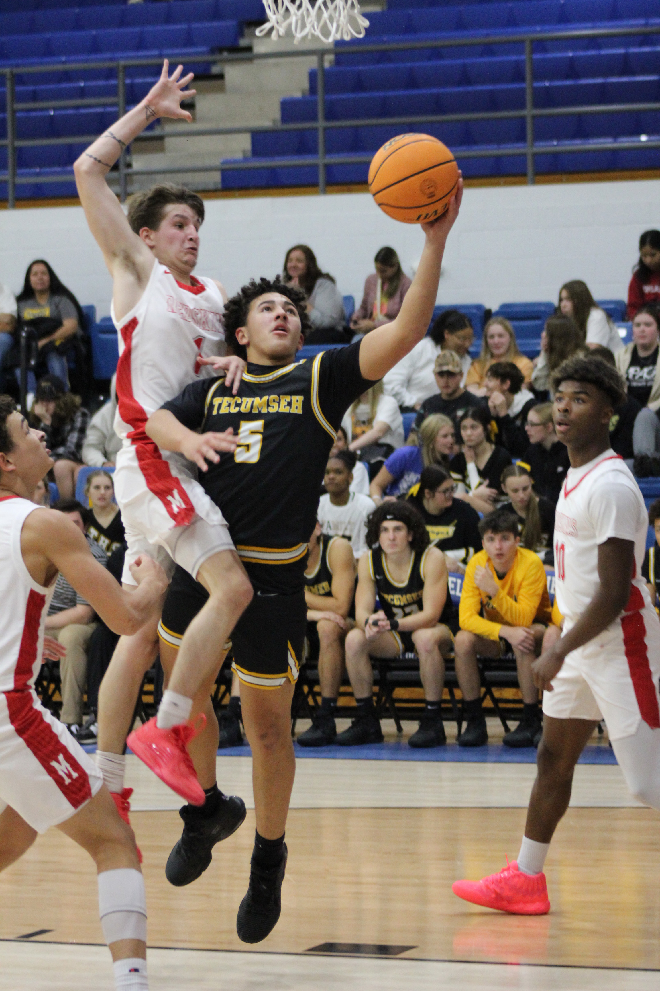 Aveon Stokes plays against McLoud in the First United Tournament in December of last year. File photo
