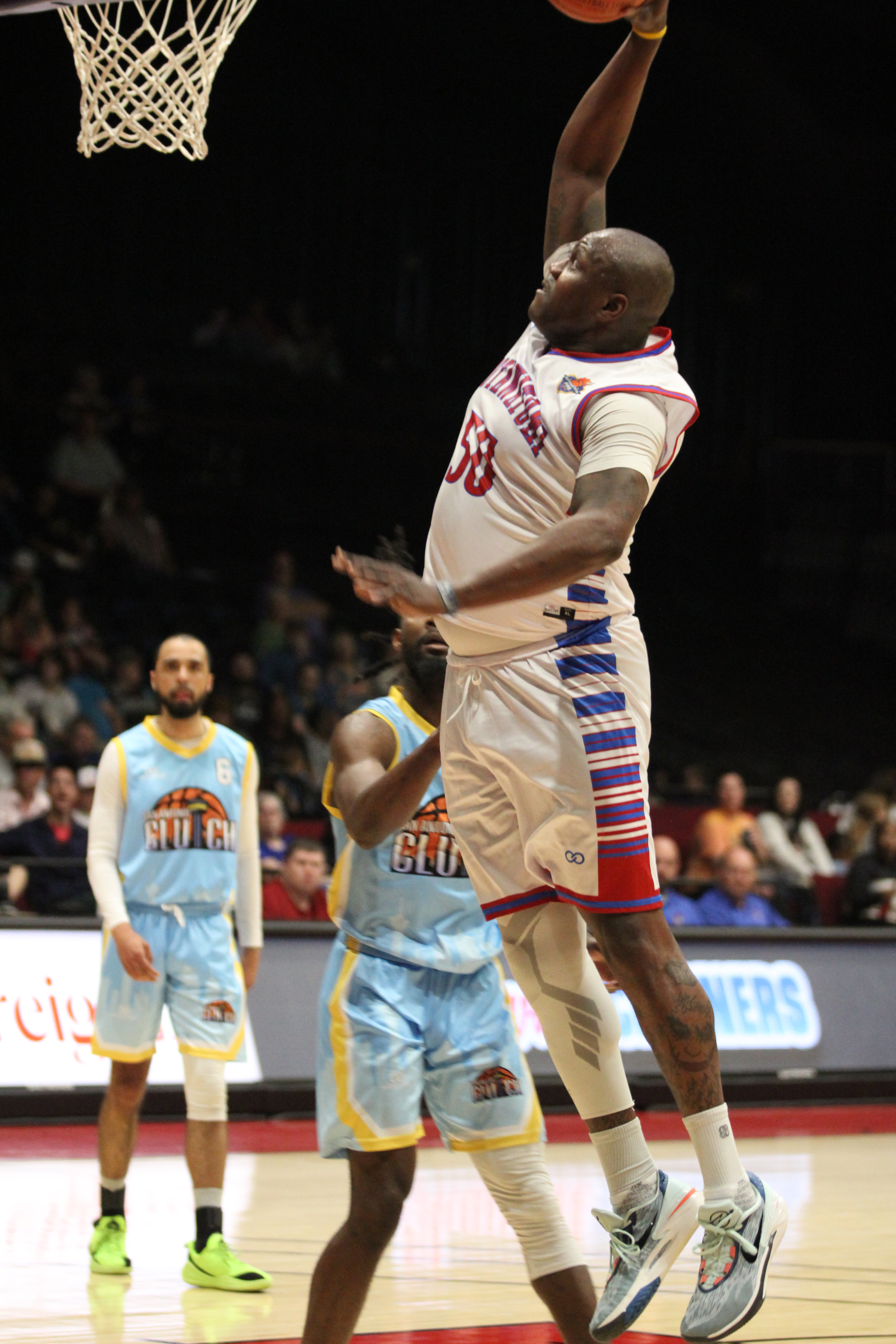 Potawatomi Fire Forward/Center Paul Harrison puts two more points in the bucket during the fourth quarter of the March 23 home game with the San Antonio Clutch. According to the Potawatomi Fire website, Harrison had a TBL career high of 43 points that night. Their next home game at FireLake Arena will be on April 10 at 7 pm. Natasha Dunagan, Countywide & Sun