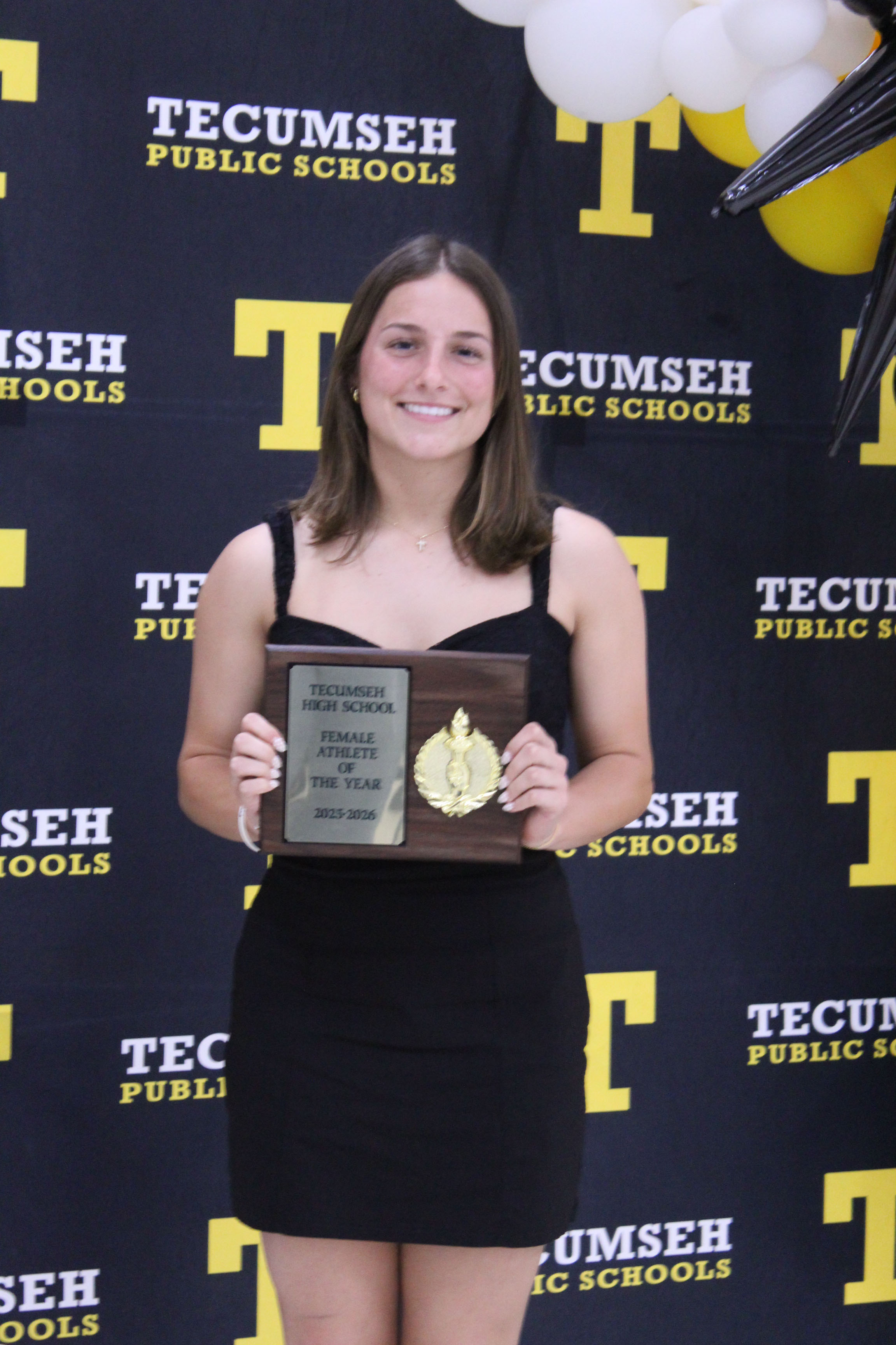 Three-sport senior athlete Cadence Leba received the Outstanding Female Athlete of the Year at the Tecumseh High School Athletic Awards on May 18. Jekhi Owens won the Outstanding Male Athlete of the Year.