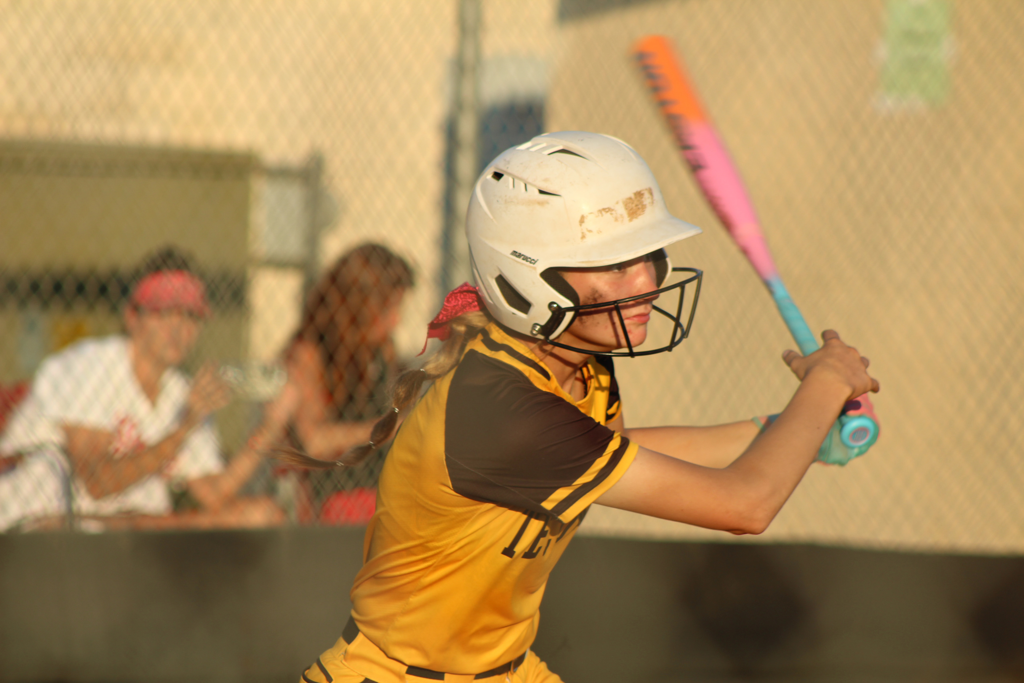 Tecumseh junior Jaylie Anderson hits a single during the Class 4A Regional Tournament game against Skiatook on Oct. 1, 2025. File photo