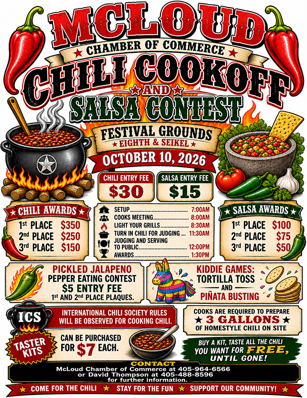 McLoud Chili Cookoff & Salsa Contest Flier