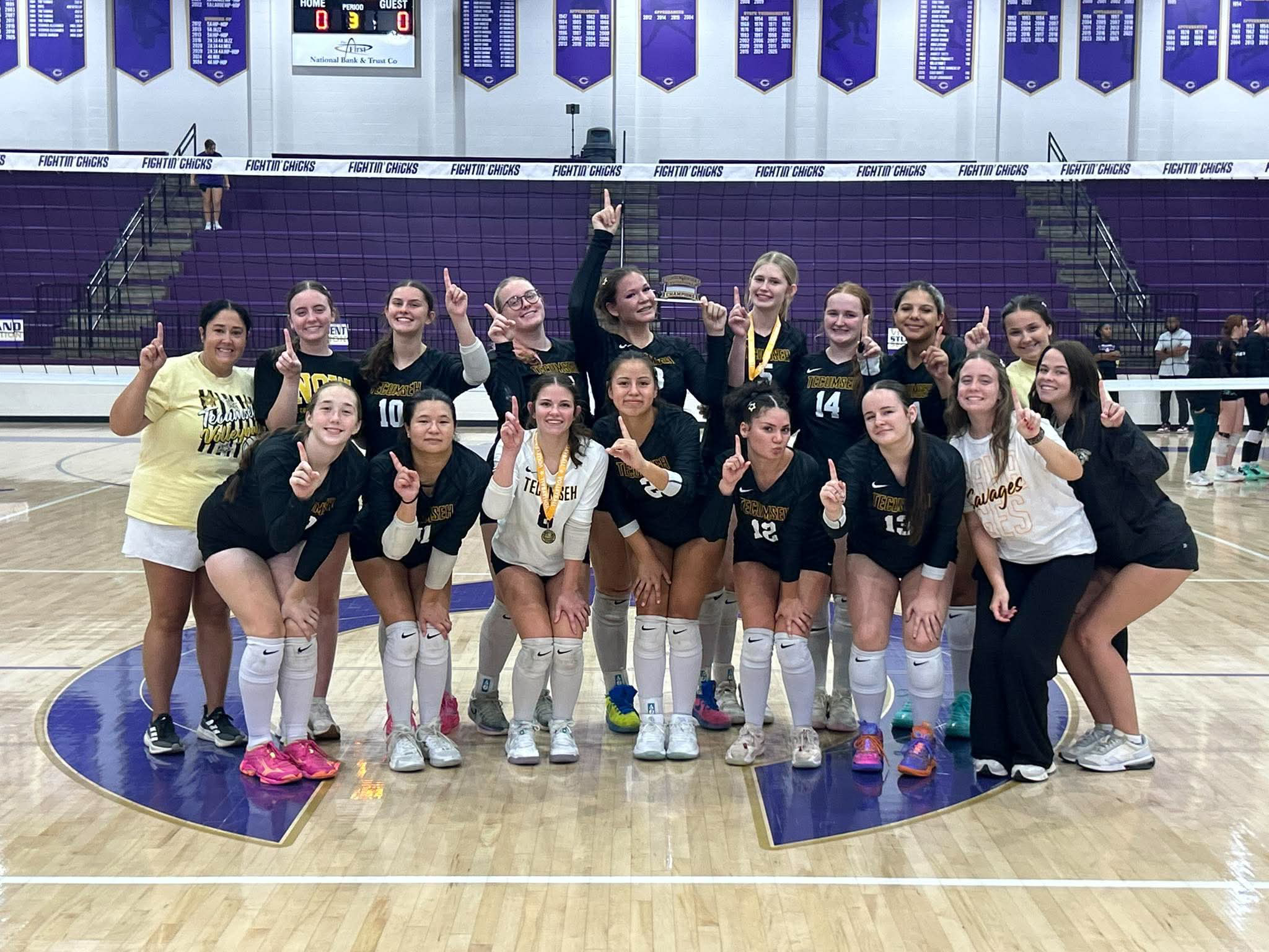 Tecumseh Varsity went 5-0 this last weekend at the 2026 Chickasha Invitational and brought home the Gold! The Lady Savages take on Perkins at home today (9/17). Photo provided by Whitney Benge.