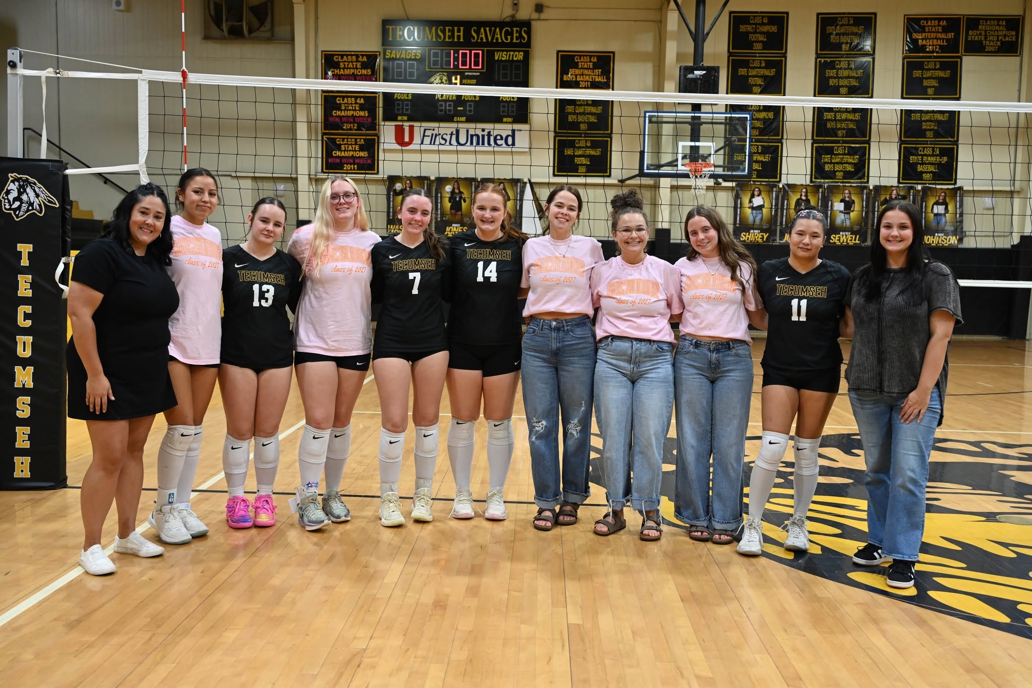 The Tecumseh Volleyball Lady Savages celebrated Senior Night on Sept. 22. Photo courtesy of Kenetta Lisenbee