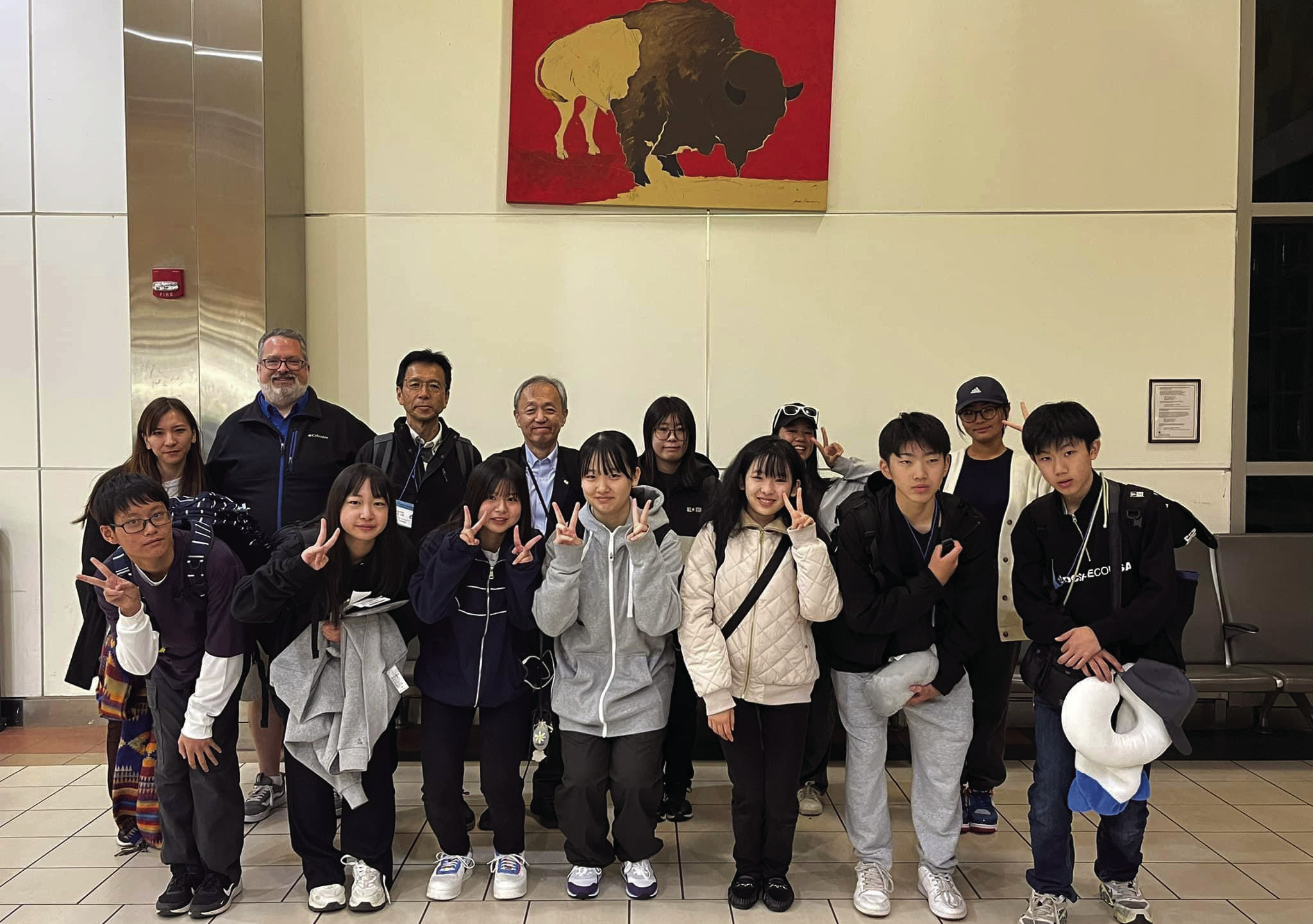 Ten student delegates and three adults from Nikaho, Japan, visited its sister city, Shawnee, this past week. After visiting many sites around Shawnee, the groups headed to the airport early this morning for the trip home. Photo provided