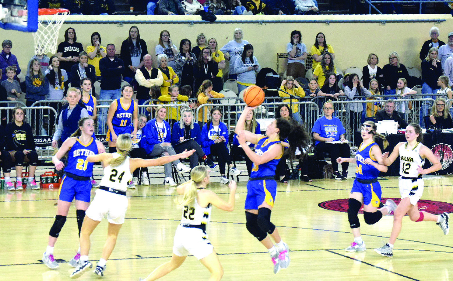 Parker Stevenson adds two to the board in the State Quarter-finals agains Alva, to help squash the Lady Bugs. Countywide &amp; Sun/Julie Talton