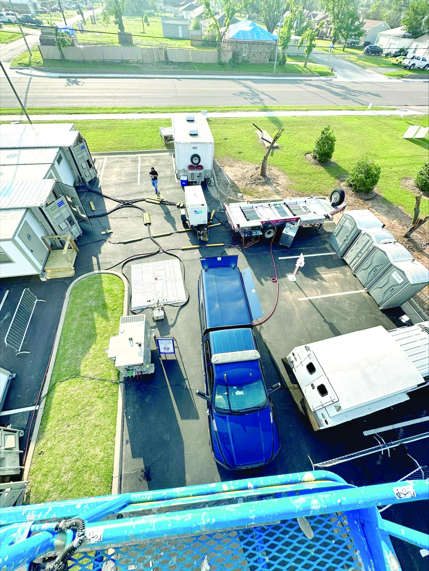 The VA Clinic suffered severe damage during the April 19 tornado in Shawnee. However, the staf has jumped into actioon and has continued to provide needed services utilizing its Mobile Medical Unit and Containerized-Fold-Out Rigid Temporary Shelters (C-FORTS). Photo provided
