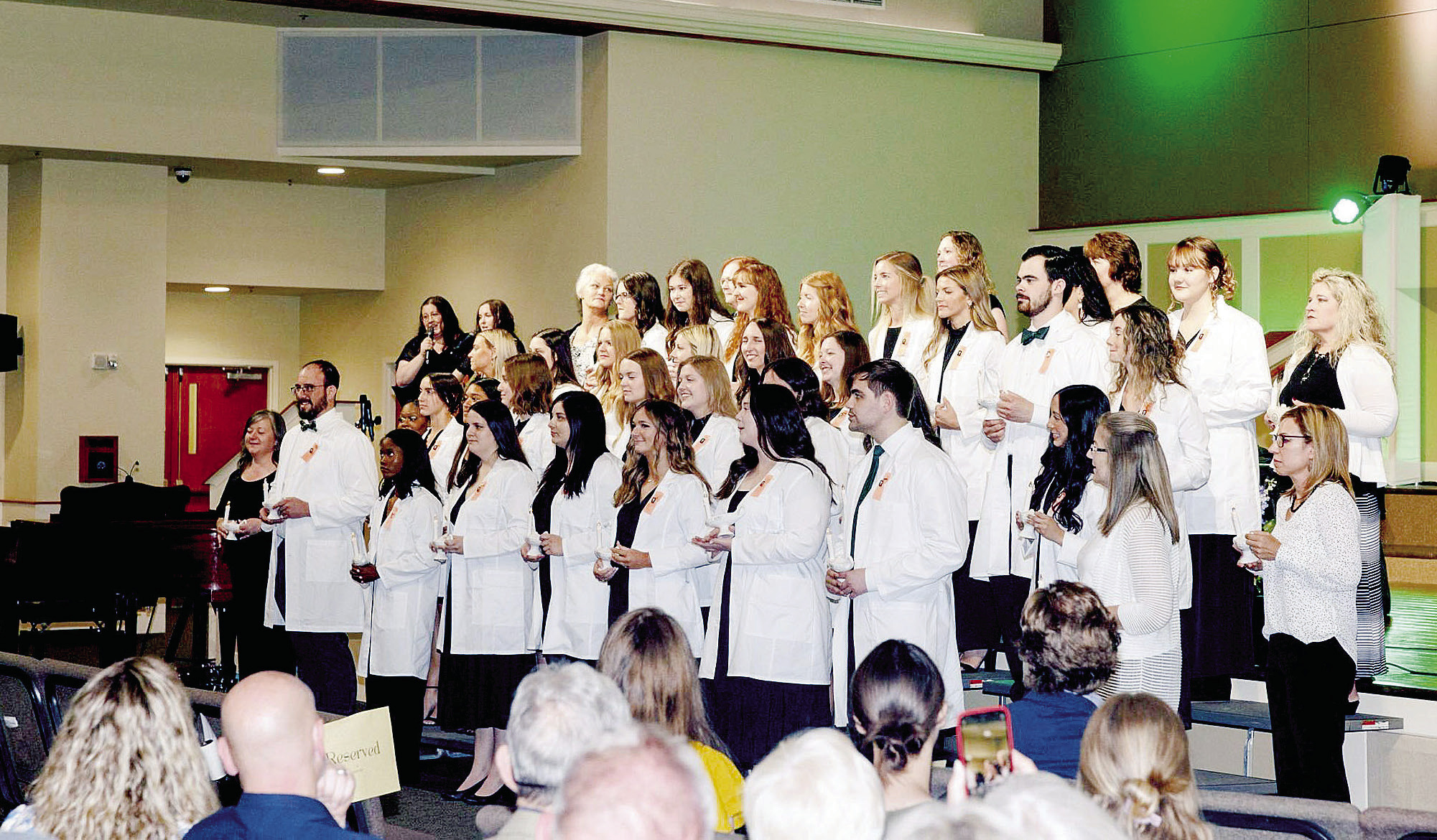 The 2023 class of Oklahoma Baptist University class of graduating nurses were honored Friday during the Pinning and Lamp Lighting Ceremony at Immanuel Baptist Church in Shawnee. Photo provided