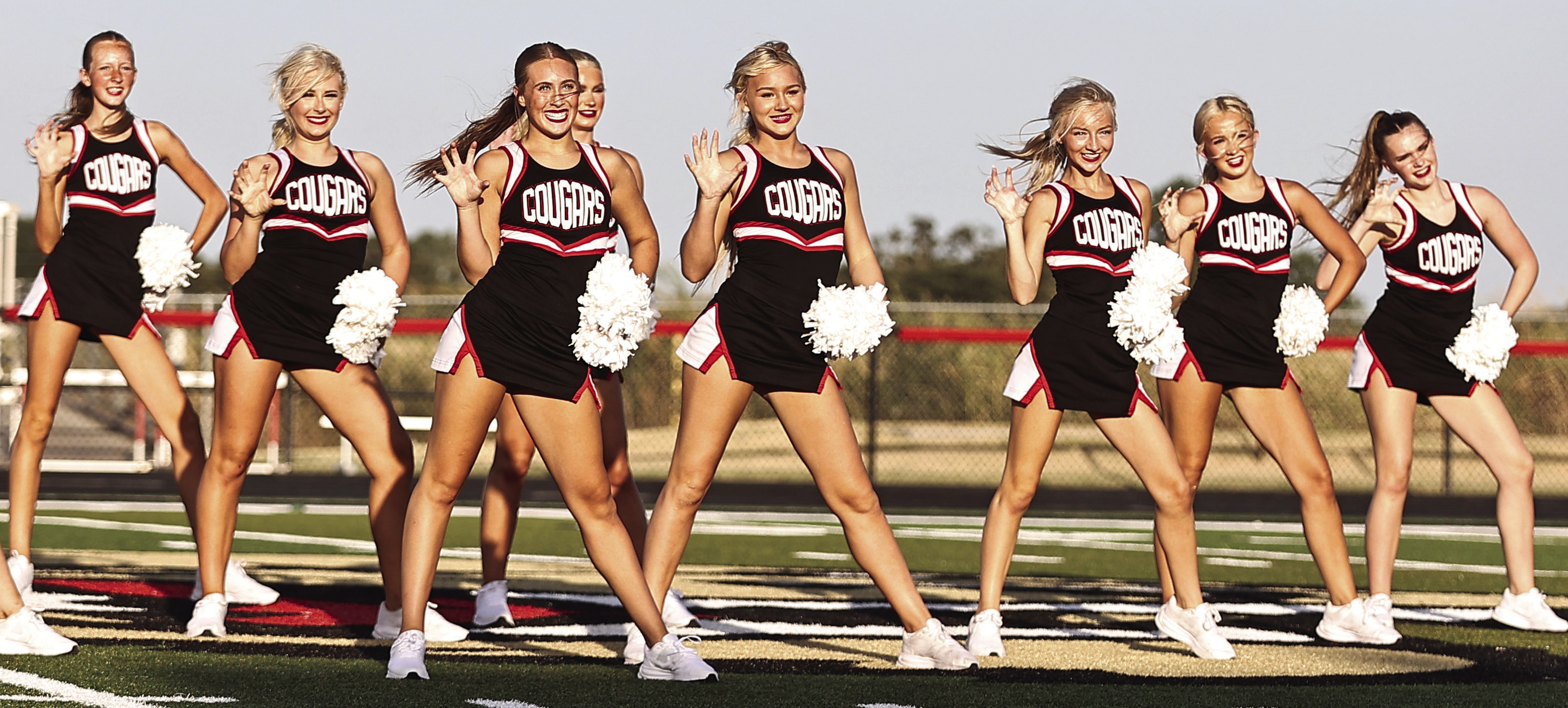 NRC held their cougar kickoff event on Aug. 14 to show off this years' Cougars: the band, cheer, pom and football teams. NRC's Pom Squad took the field during the Cougar Kick-off event. Photos courtesy of Gowin Photography