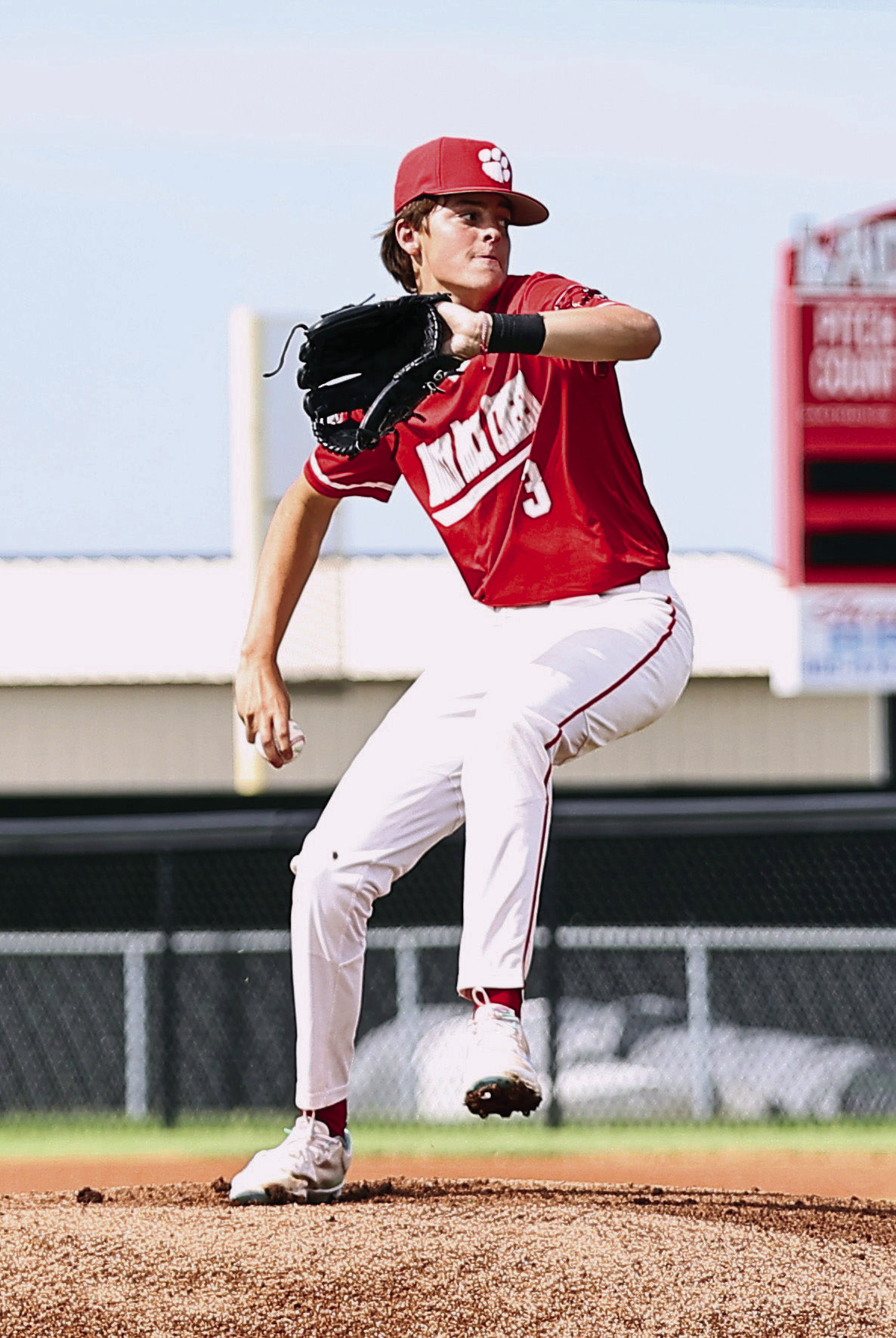 North Rock Creek’s Caleb Looper pitches in action against the Dale Pirates. Photo courtesy of Gowin Photography