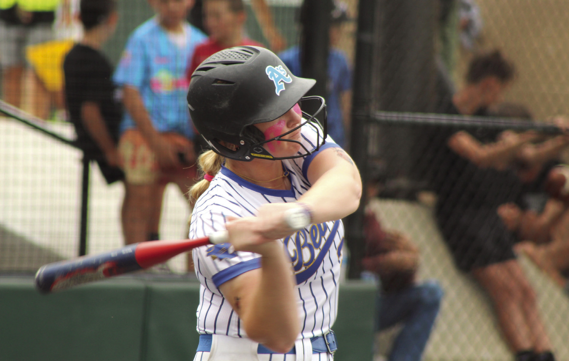 Bethel sophomore Lilly Ingmire prepares to hit a home run in the Class 5A State Quarterfinal game against Lone Grove, held at FireLake Ball Fields on May 5. The Lady Wildcats lost, 1-11, and end their season with a record of 24-7. Photos by Natasha Dunagan, Countywide &amp; Sun