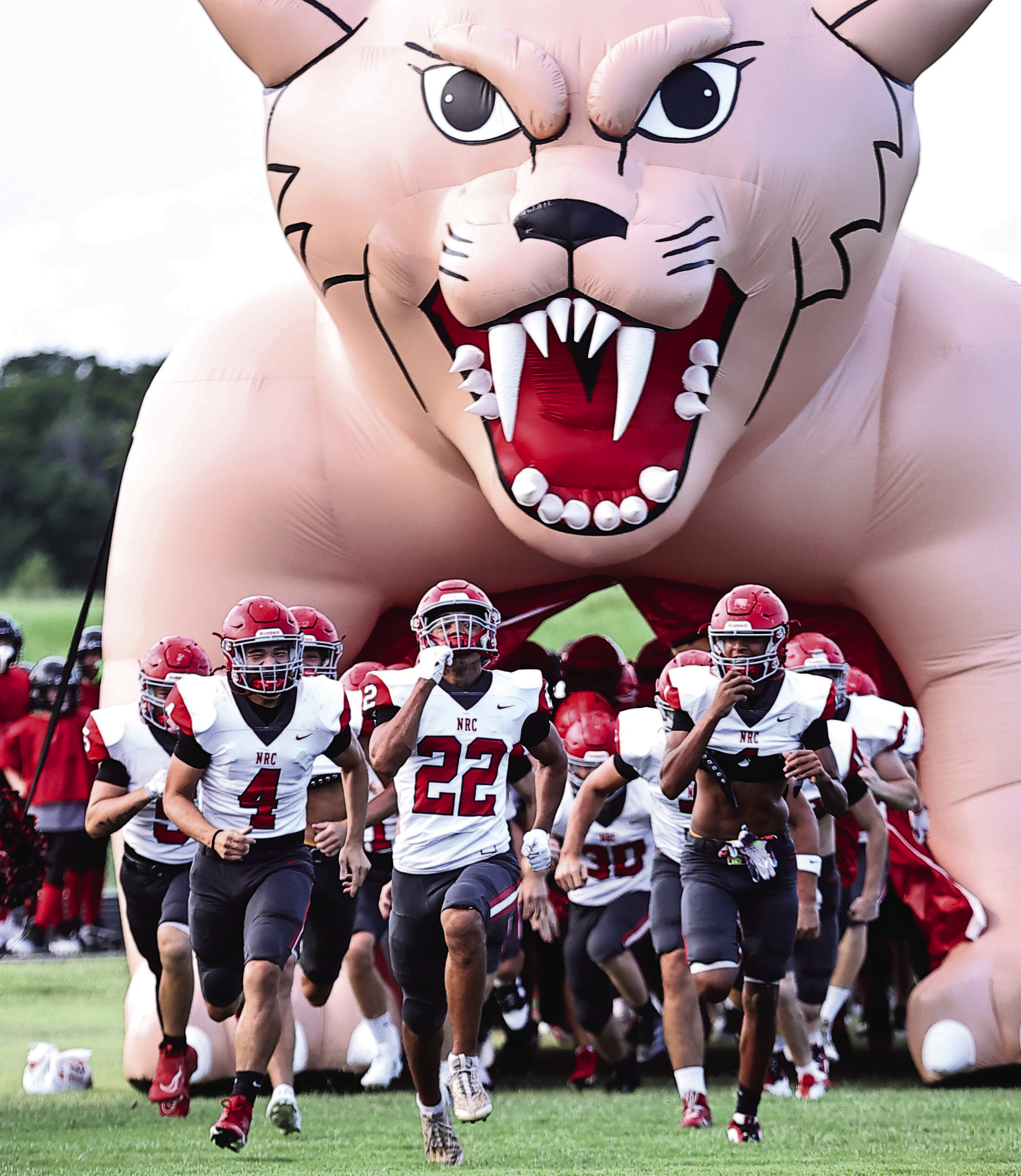 North Rock Creek’s football team did a test run out of the new tunnel. Photo provided by Gowin Photograph