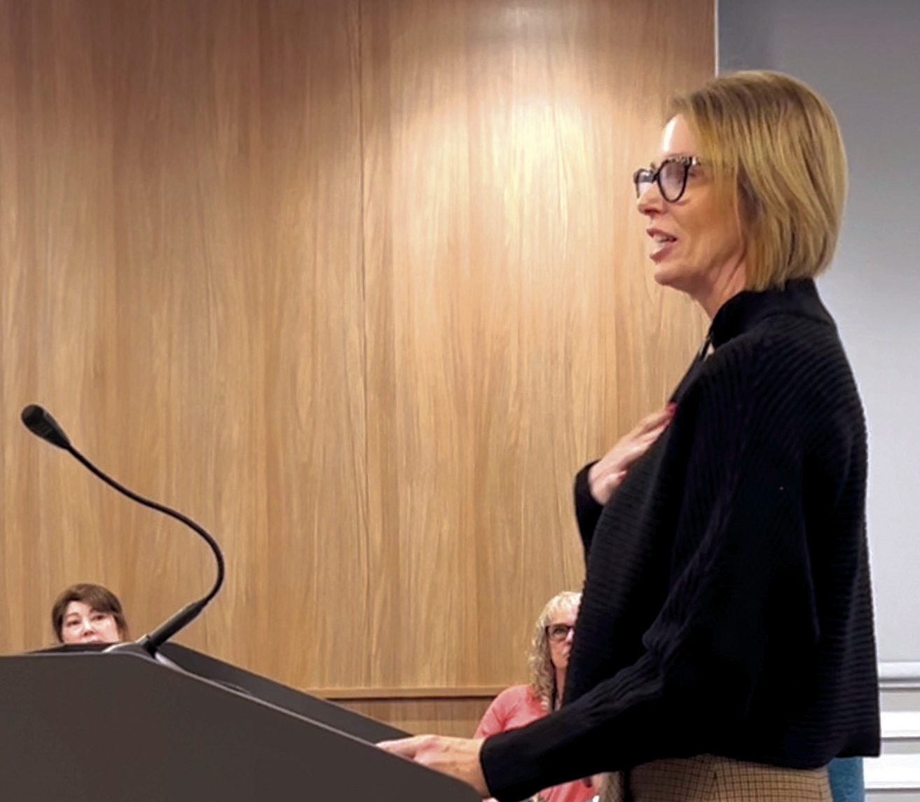 McLoud Superintendent Rhonda Hockenberry shares information on how the educational sales tax has benefitted McLoud Public Schools during the County Commissioners meeting Tuesday, Nov. 19. Many other Superintendents shared the benefits of the tax for the large and the small schools. Countywide &amp; Sun/Suzie Campbell