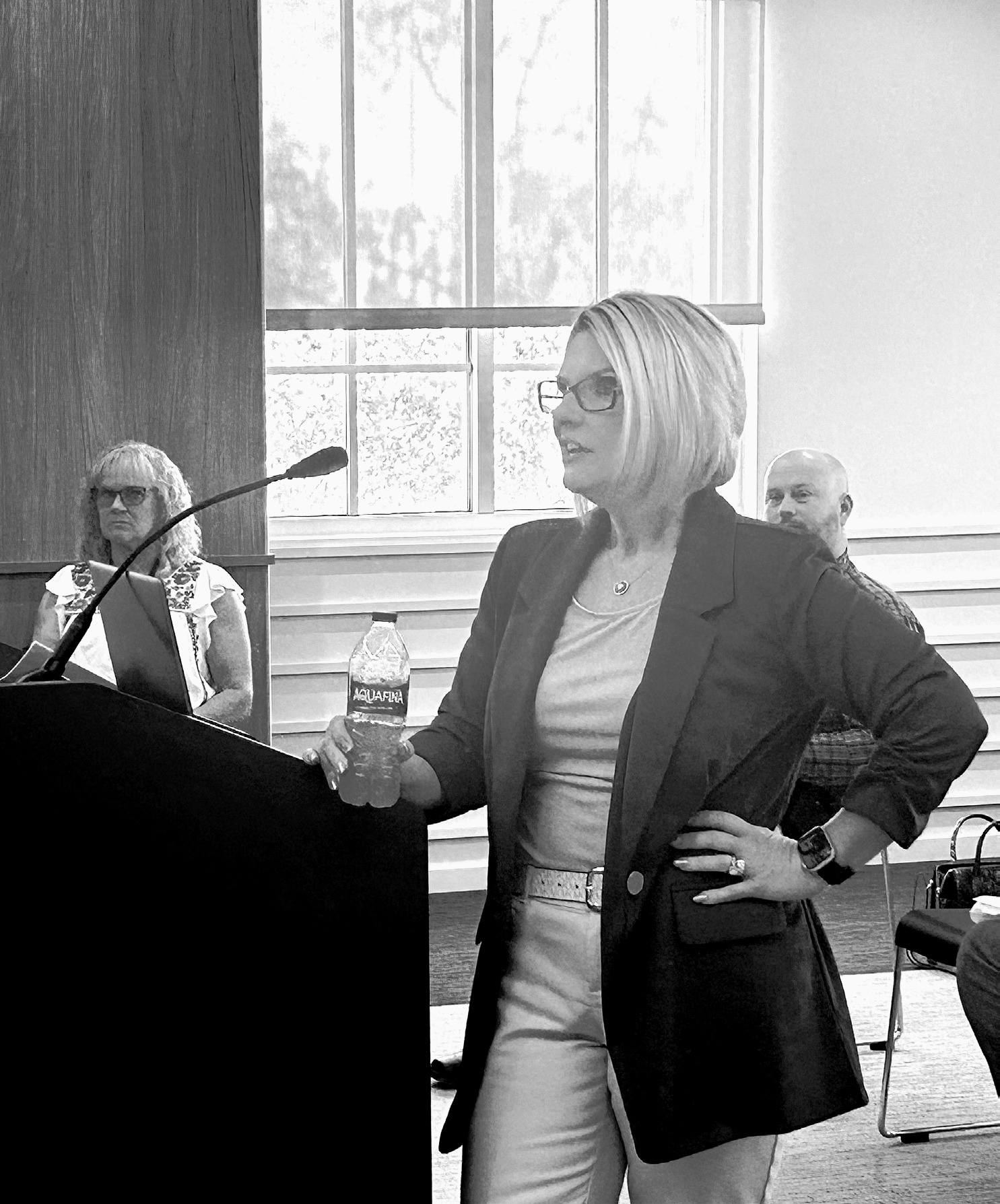Amy Loftis Walton speaks to the Pottawatomie County Board of County Commissions about economic development opportunities within the county. Countywide &amp; Sun/Suzie Campbell