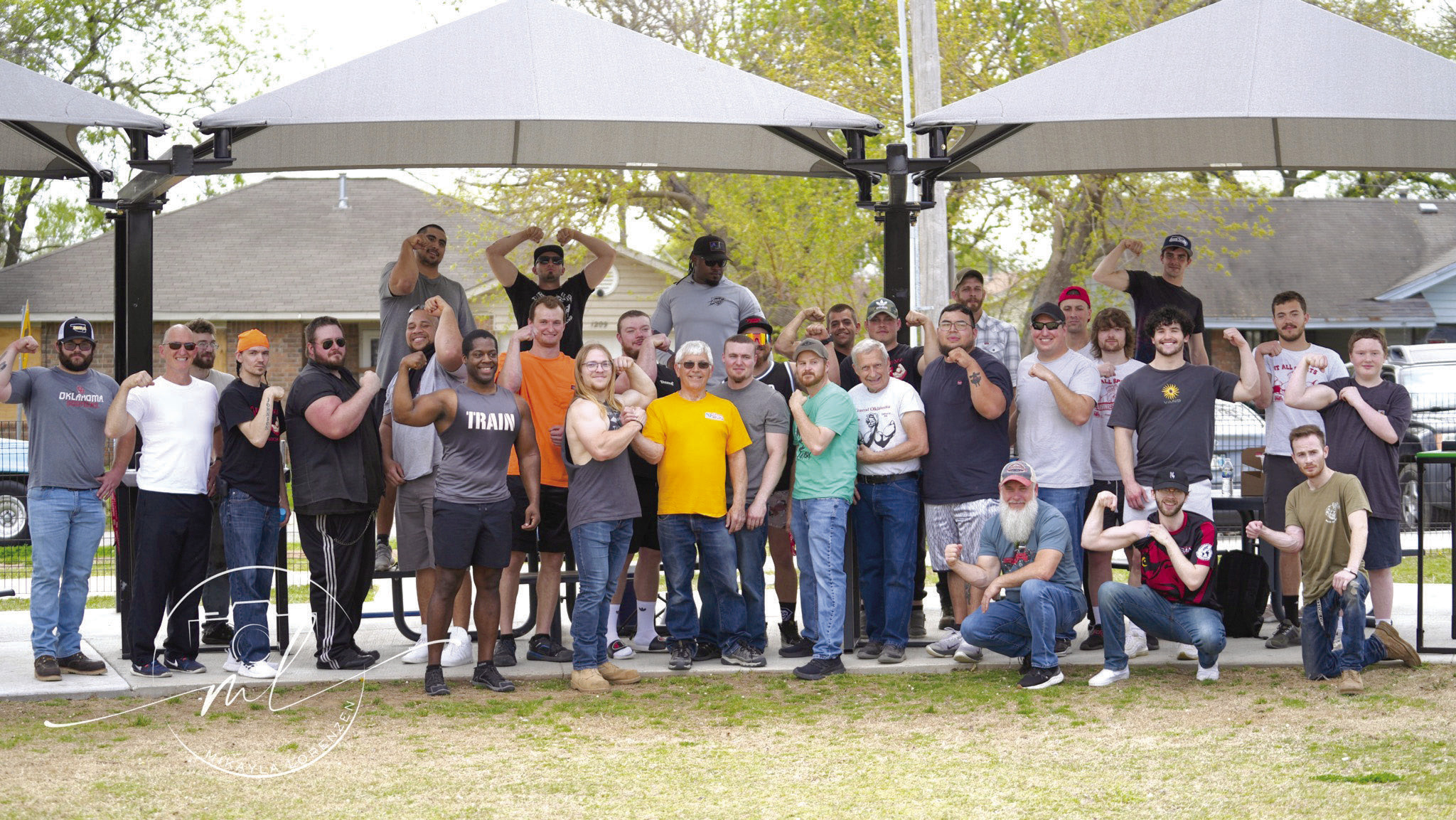 Arm wrestlers from across the state met at Kids Space Park in Shawnee to practice on Sat., March 30, including Shawnee resident Bryce Talton. Photo courtesy of Mikayla Lorenzen.