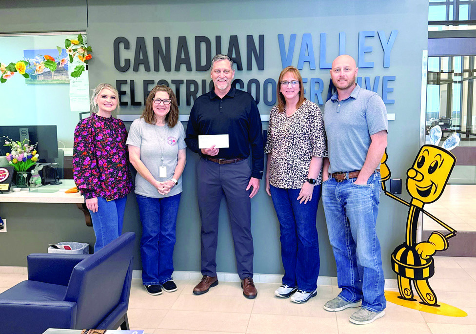 CVEC and partner CoBank, recently awarded $15,000 to three nonprofits including Gateway to Prevention. Pictured from left are Kaci Dennis (CVEC), Stacey Reynolds (CVEC), Jon Greenwood (Gateway), Sheri Wyant (CVEC), and Jesse Murray (CVEC). Photo provided by CVEC