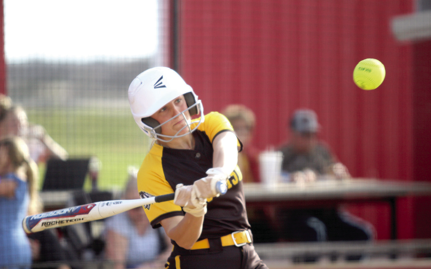 Tecumseh's Cadence Leba takes her turn at bat in the slowpitch game against North Rock Creek, Natasha Dunagan, Countywide & Sun