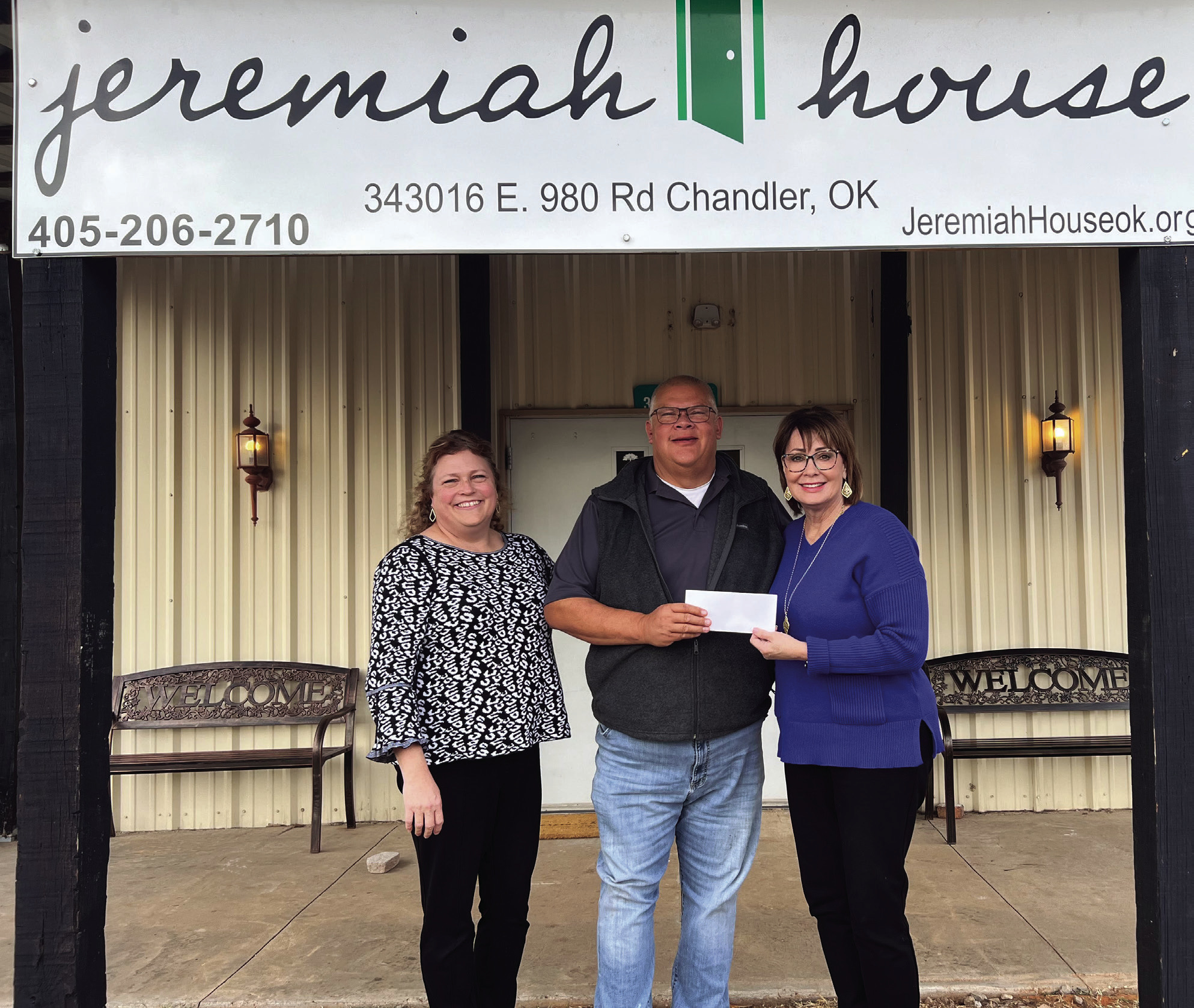 Kathy Laster, Ph.D., MBA President &amp; CEO Avedis Foundation (pictured right) hands the grant check to Michael Bateman, CEO Jeremiah House, Inc. (center). Tracy Meeuwsen, Program Director Avedis Foundation joins in the celebration. The organization will now be able to purchase the property it has been leasing and grow the program helping men facing addictions and mental health issues. Photo provided