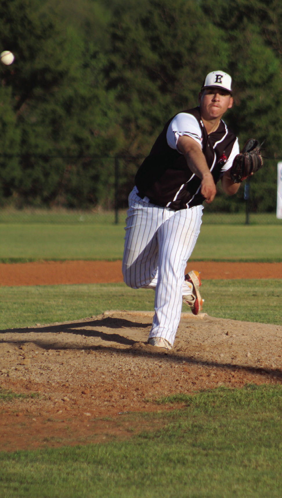 Earlsboro senior Rodney Stryker hurls the ball home in the game against Stratford on April 17. The Wildcats won, 12-9. Countywide &amp; Sun/ Natasha Dunagan