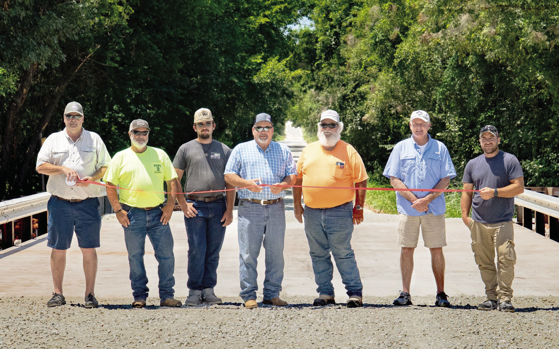 From left: Bill Anderson,The Railroad Yard; Richey Fink, Pott County District 2; Ryan Fogelman, RRY Services; Greg Rush, County Commissioner; Tom Harders, RRY Services; Dewayne Van-Schuyver, The Railroad Yard; and Josh Gilsdorf, RRY Services. Photo Provided