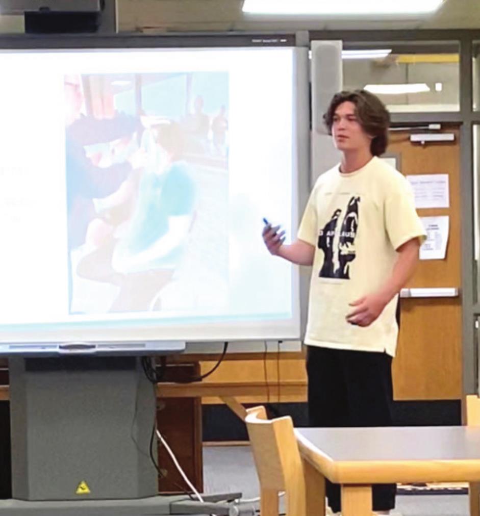 Jaxon Meyers gives his digital presentation on interning.