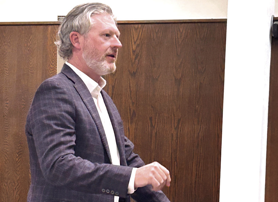 Attorney Joe Vorndran attempts to clarify the proposed processed for consolidating bank accounts. Suzie Campbell, Countywide &amp; Sun