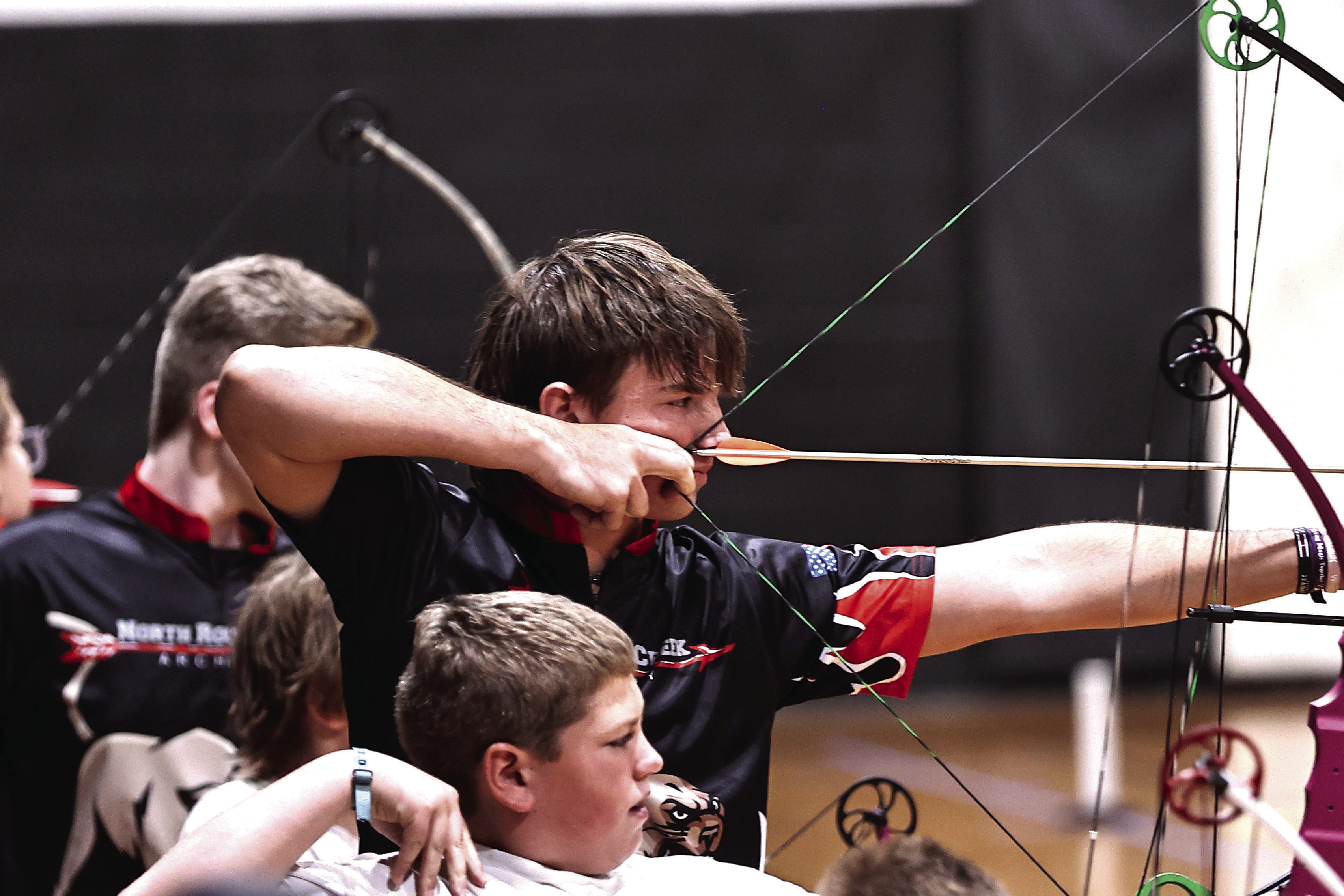 North Rock Creek senior Landon Kelough led all NRC archers with a 289 at Meeker Public Schools first Annual Turkey Tourney. Photo courtesy of Gowin Photography