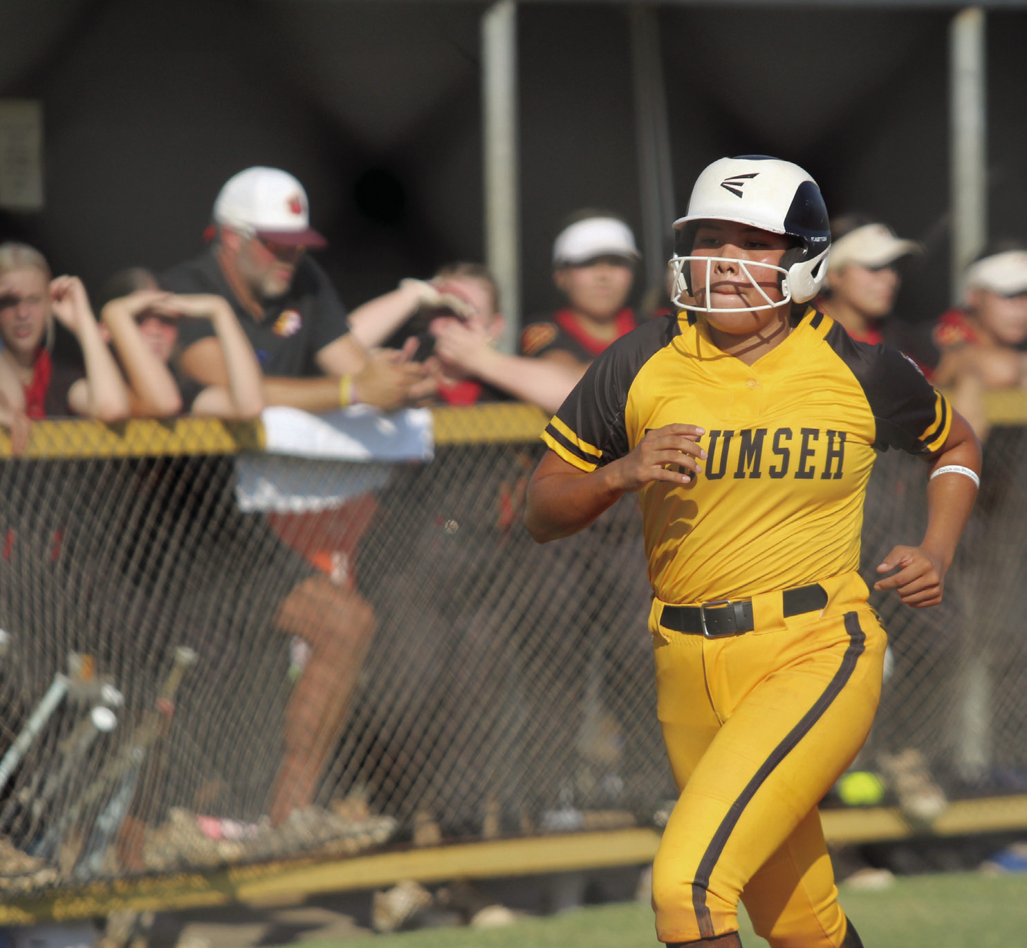 Tecumseh senior Zaryah Masquas runs from third to home in the fourth inning of the Aug. 13 game with Cleveland. The Lady Savages won, 10-0. Countywide &amp; Sun/Natasha Dunagan