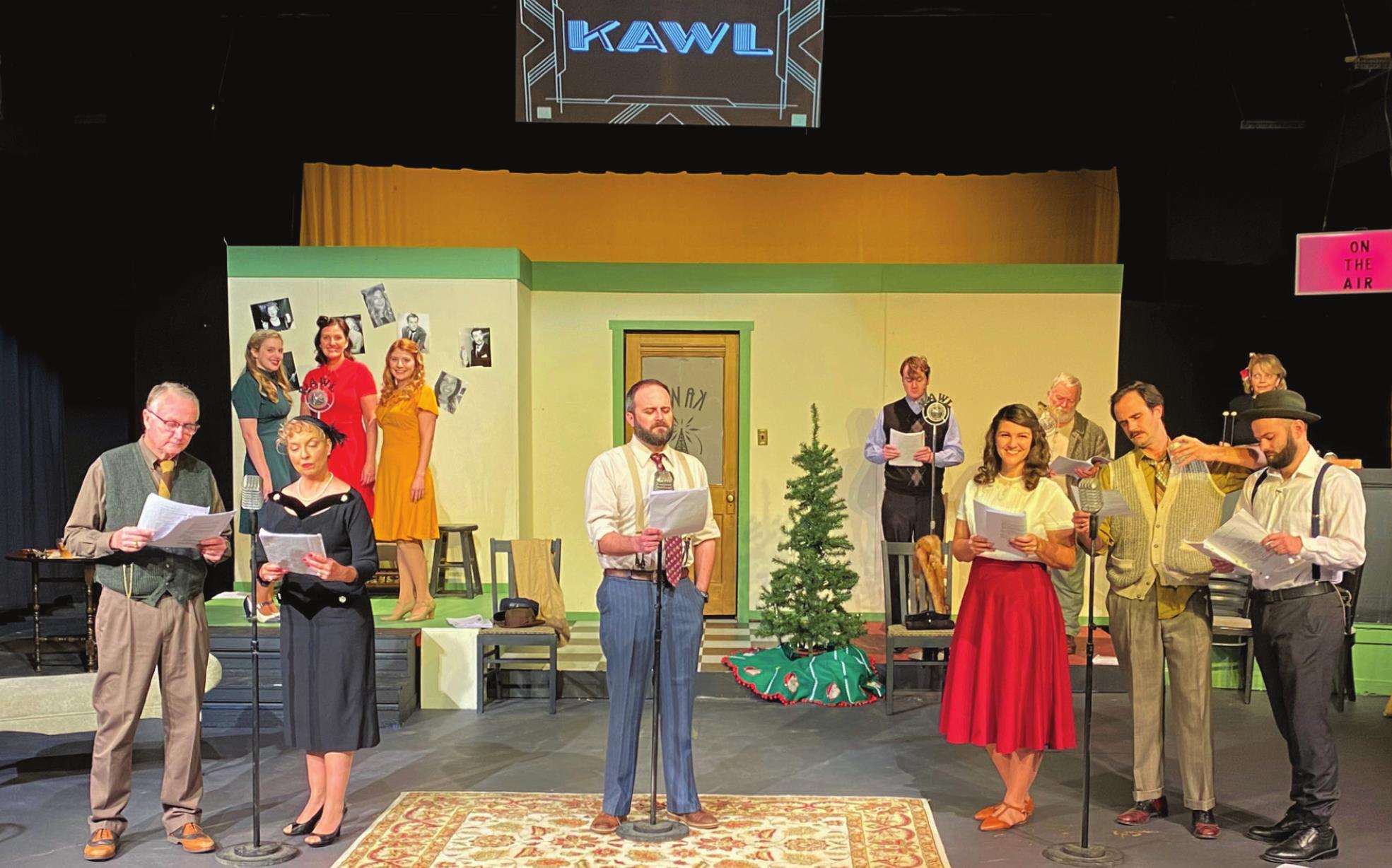 Radio station trio Annika Stevens, Alicja Carter and Madison Auld are the singing trademark of station KAWL in SLT’s “It’s A Wonderful Life: A KAWL Radio Play”. Photo provided