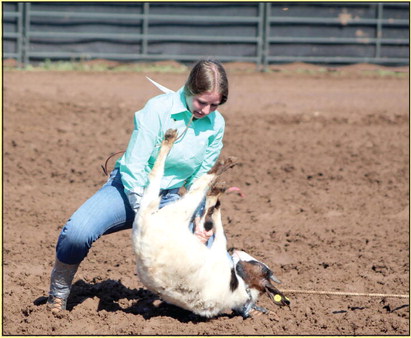 Avery Dockrey of Shawnee competes in the Goat Tying event of the International Finals Youth Rodeo on the morning of July 10. Countywide &amp; Sun/Natasha Dunagan