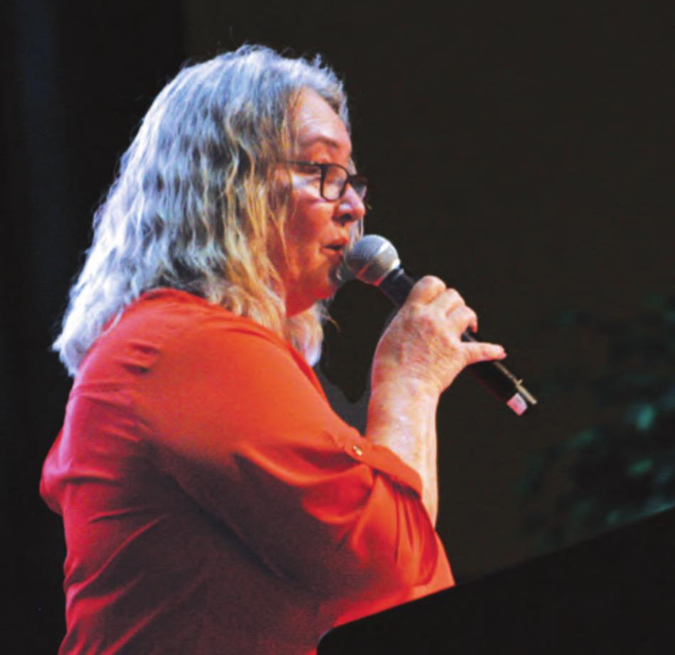 Countywide &amp; Sun Publisher Suzie Campbell shares her survival story as the keynote speaker for Project: SAFE’s Honey Do Auction, hosted by the Women’s Volunteer Auxiliary, Friday night. Countywide &amp; Sun/Kendra Johnson