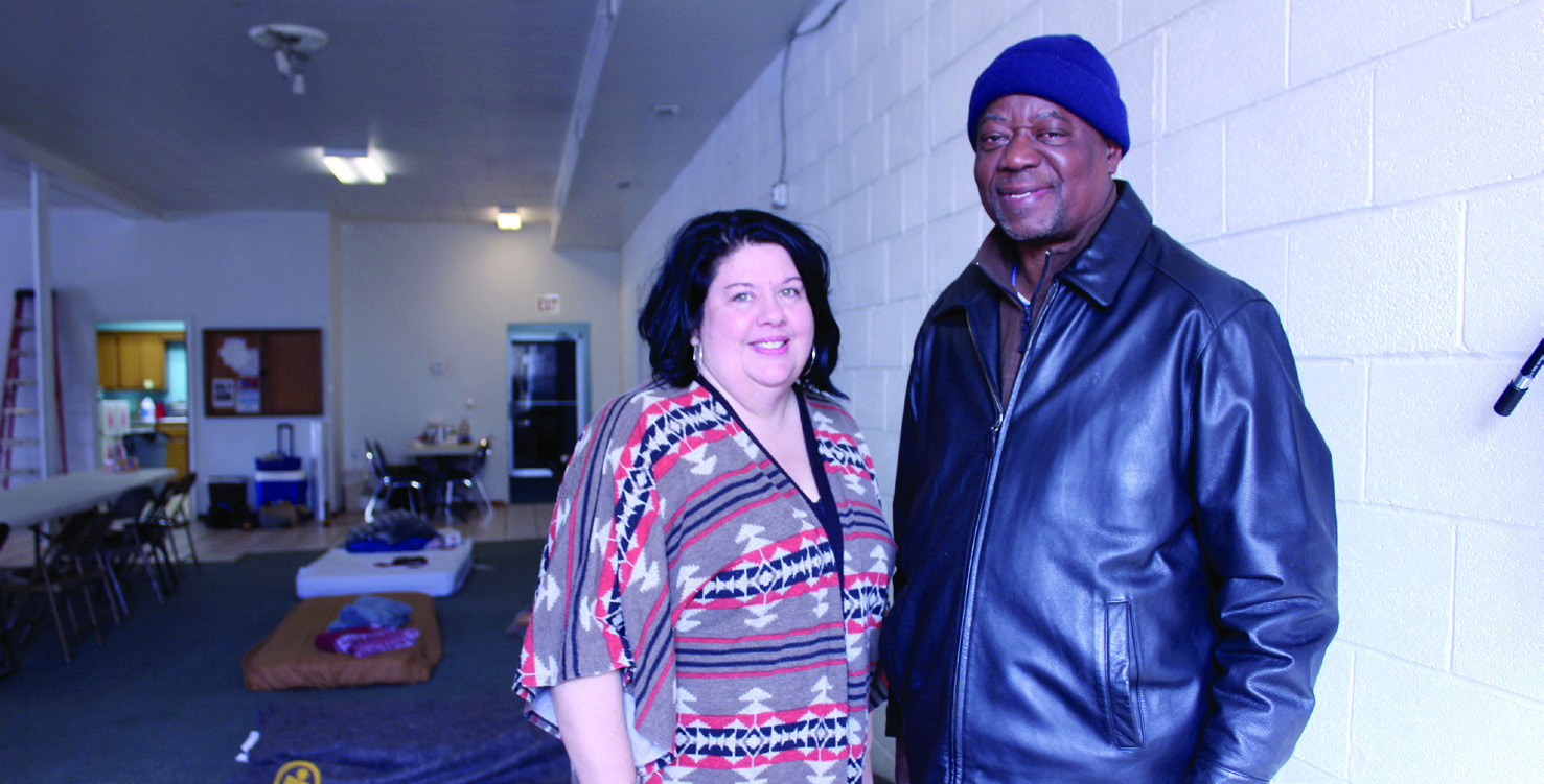 Shelter Manager Felicia Brooks-Veazey and Restore Shawnee CEO Rev. David Henry have been pouring their all into helping the homeless and those without heat. They are shown here at the warming center at Higher Ground Church in Shawnee on Jan. 29. Natasha Dunagan, Countywide & Sun