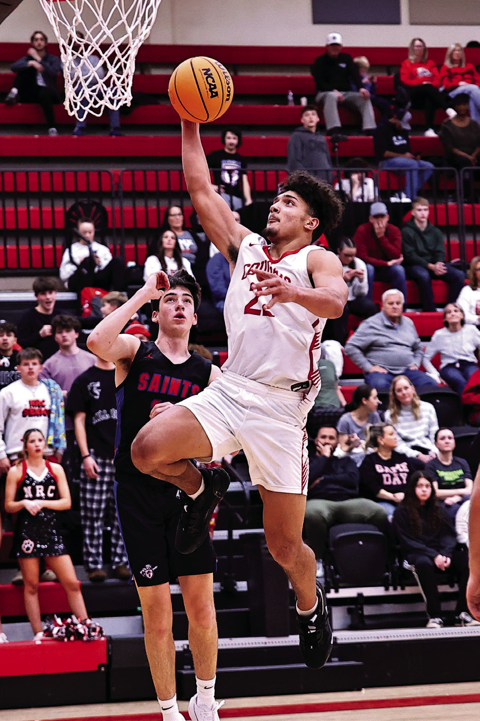 North Rock Creek’s Caleb Hawkins goes up for two.