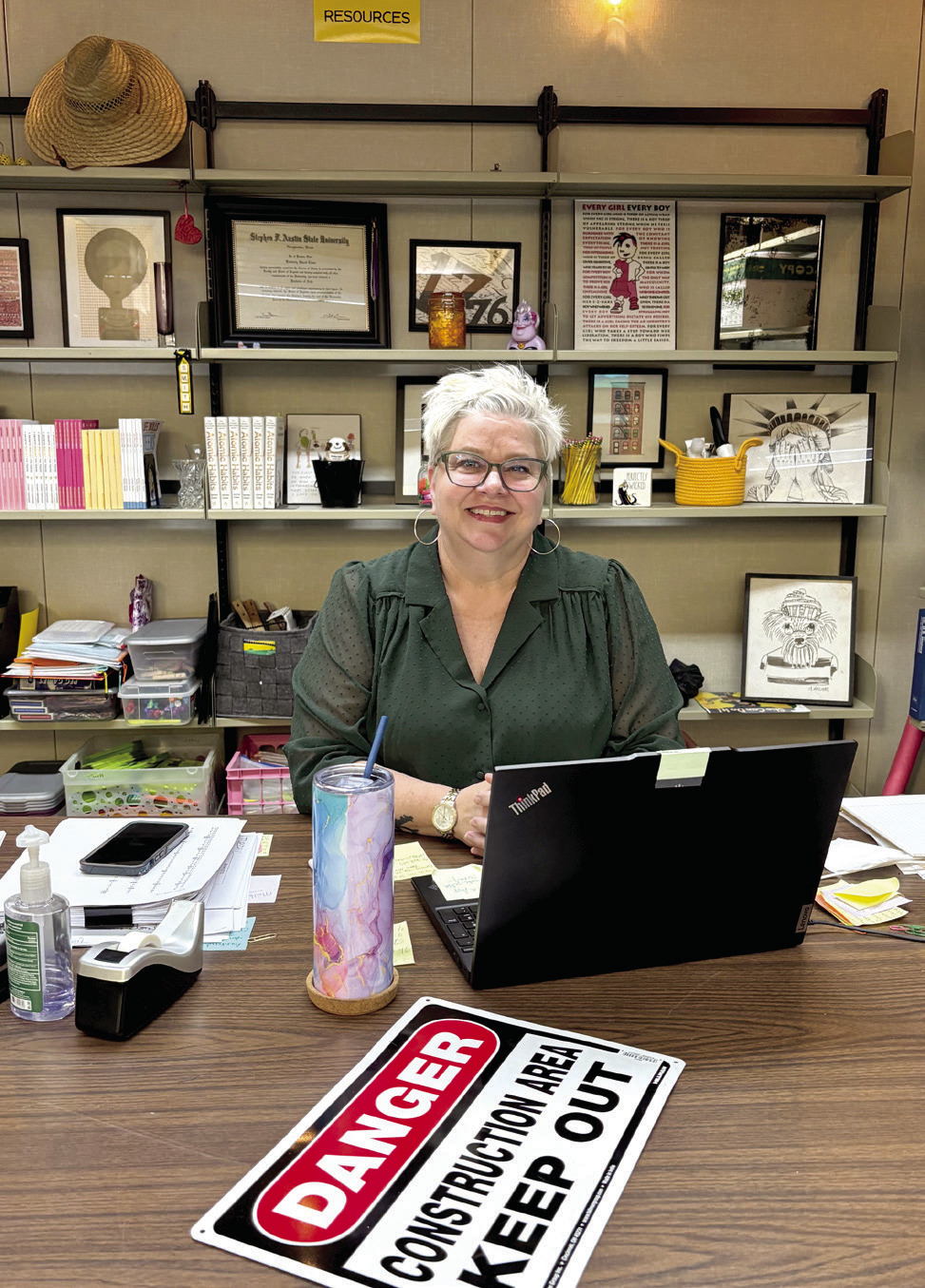 Kim Smith, Instructional Coach for Tecumseh High School, prepares for the ACT Workshop. Cheyanna Dietz, Countywide &amp; Sun Intern