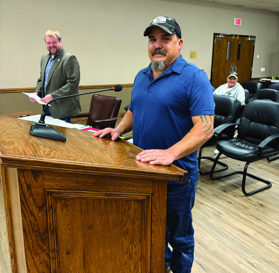 McLoud Public Works employee Shane Wright is recognized as the highlighted employee of the month. Photo provided