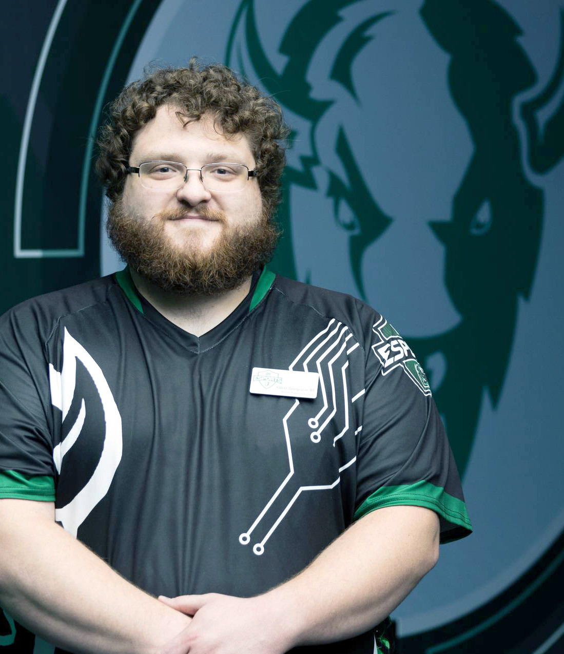 Glen Simpson coaches the new OBU Bison Esports program. OBU’s Smash Bros. team earned second place in the Great American Conference. Photo provided by OBU
