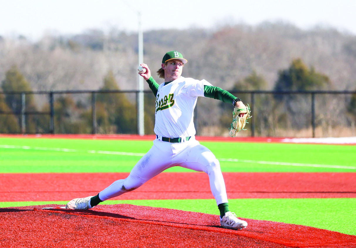 Oklahoma Baptist junior pitcher Kody Bialas won Great American Conference Pitcher of the Week honors Feb.9. It’s his first career honor. During the Sunday, Feb. 8 contest against Missouri-St. Louis, he tossed 7.1 innings, allowed just one run and fanned 12 batters. Plus, he did not walk a single batter as the Bison won in extra innings, 2-1.