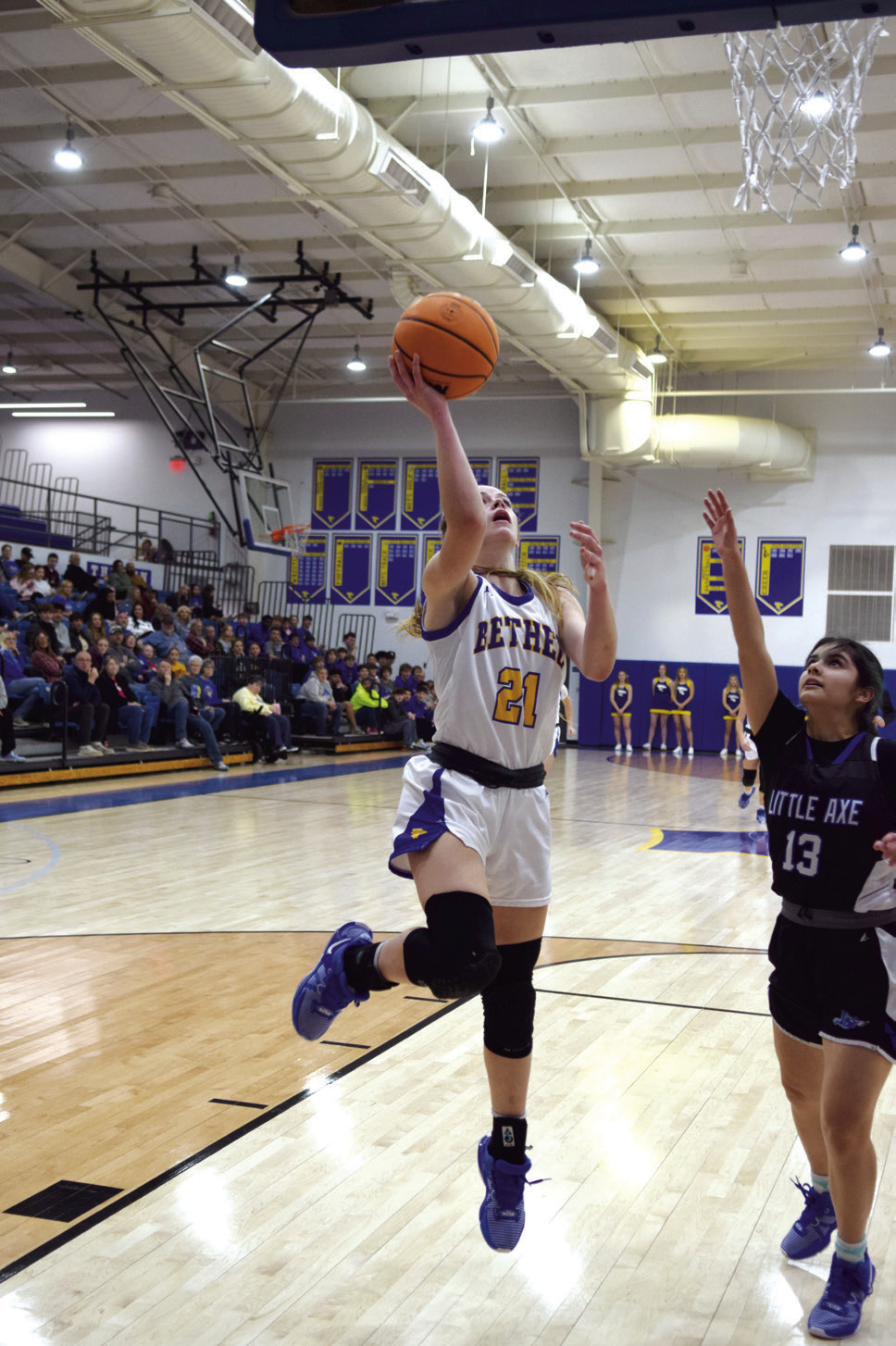 Josie Megehee puts up 36 points in the first half of the game against Little Axe for the district title on Feb. 16th. She sat the entire second half and the Lady Wildcats came away with the title.