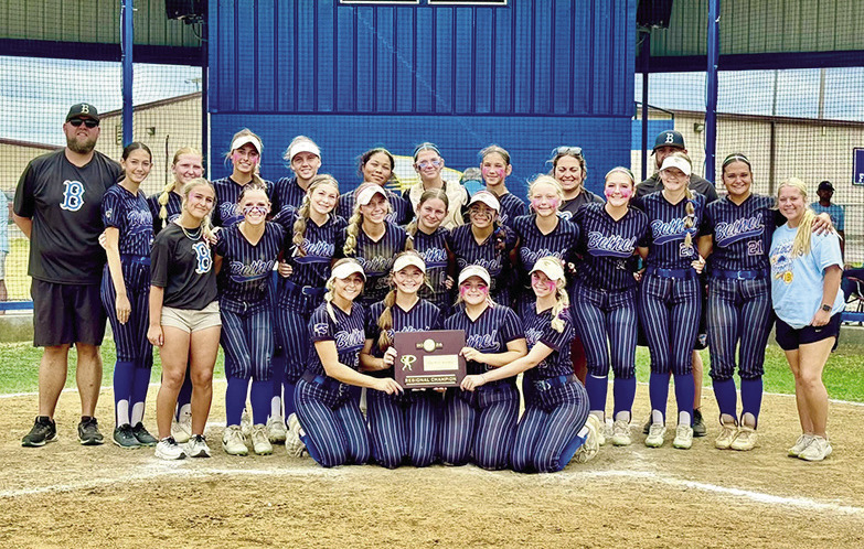 The Bethel Lady Wildcats won the Class 3A Regional Tournament at home on Sept. 29 and 30. They clobbered Crossings Christian, 16-0, and dropped Davis, 8-0, on the first day, and came out champions against Crossings Christian, 11-4, on the second day. They will begin the Super Regional/Area tournament today (Oct. 8) at noon and 2 pm, as they host Prague. Photo provided